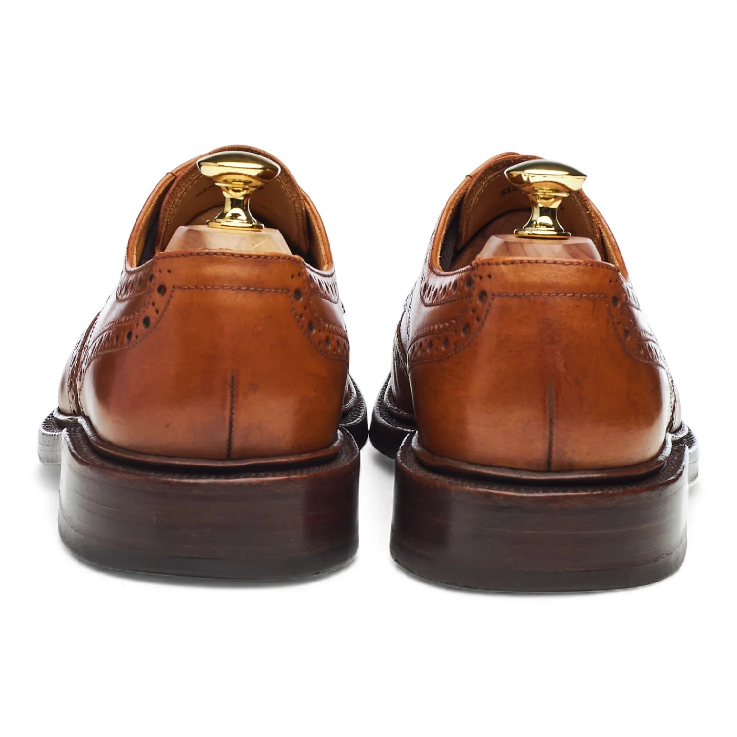 1880 'Chester 2' Tan Brown Leather Derby Brogues UK 7 F - Image 4