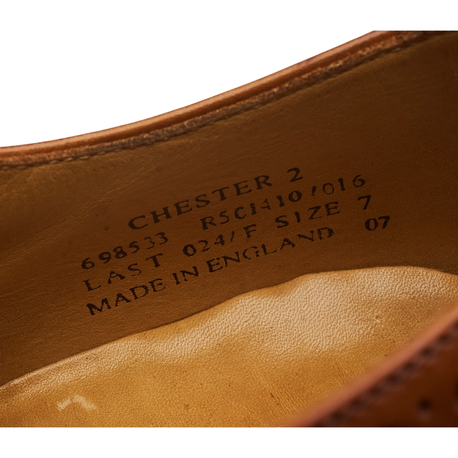 1880 'Chester 2' Tan Brown Leather Derby Brogues UK 7 F - Image 7