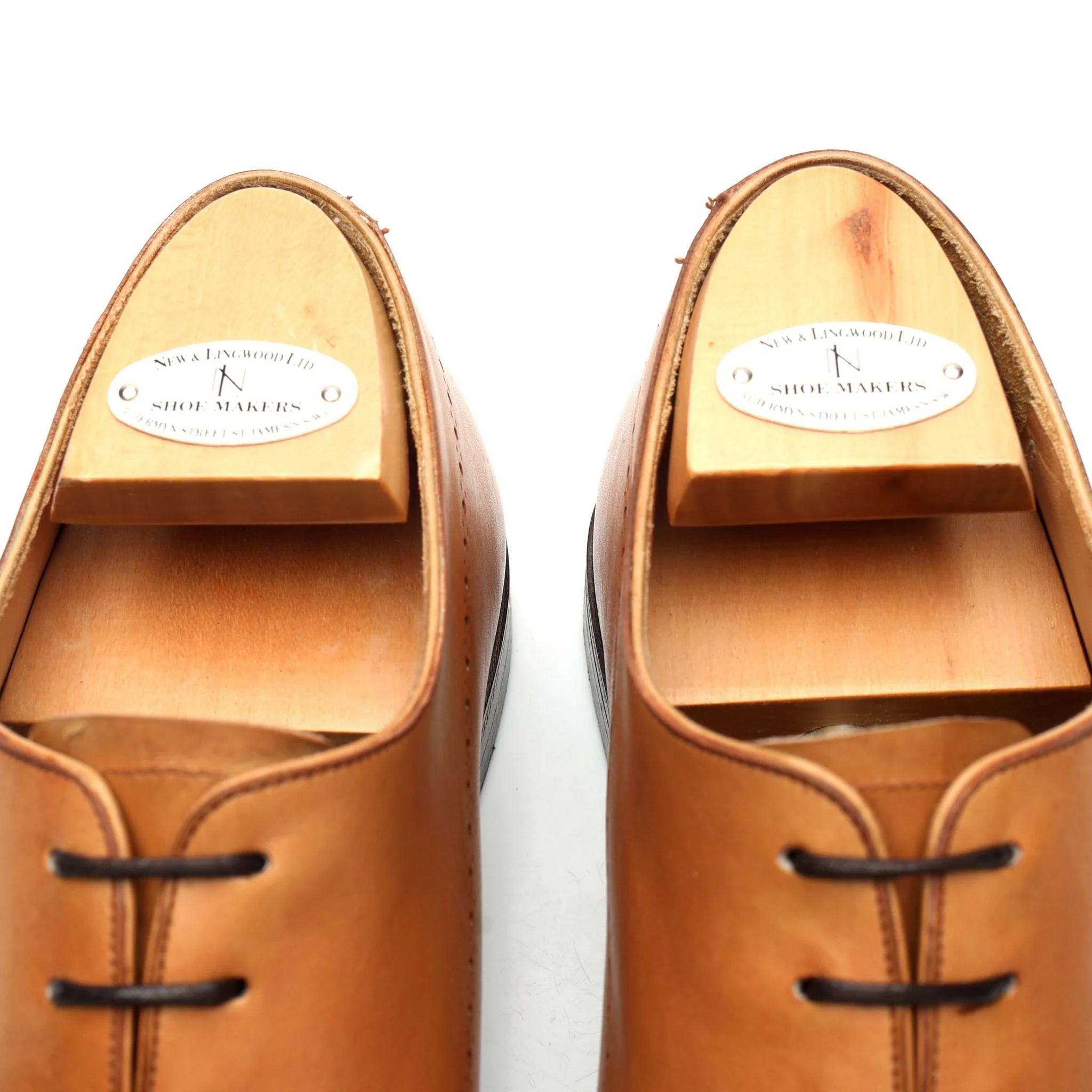 Tan Brown Leather Wholecut Oxford UK 10 E - Image 6