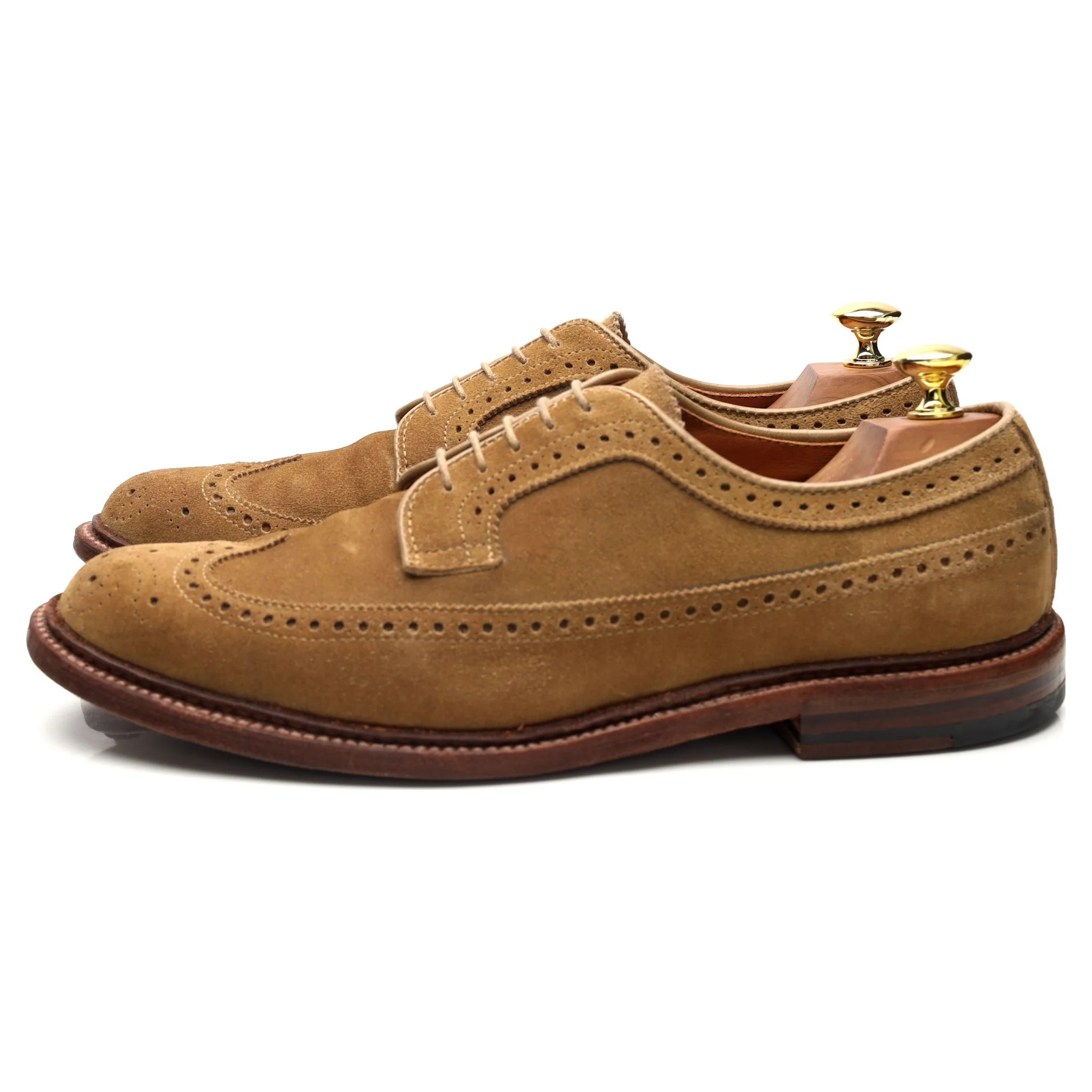 '87895F' Tan Brown Suede Derby Brogues UK 8.5 US 9.5 D - Image 3