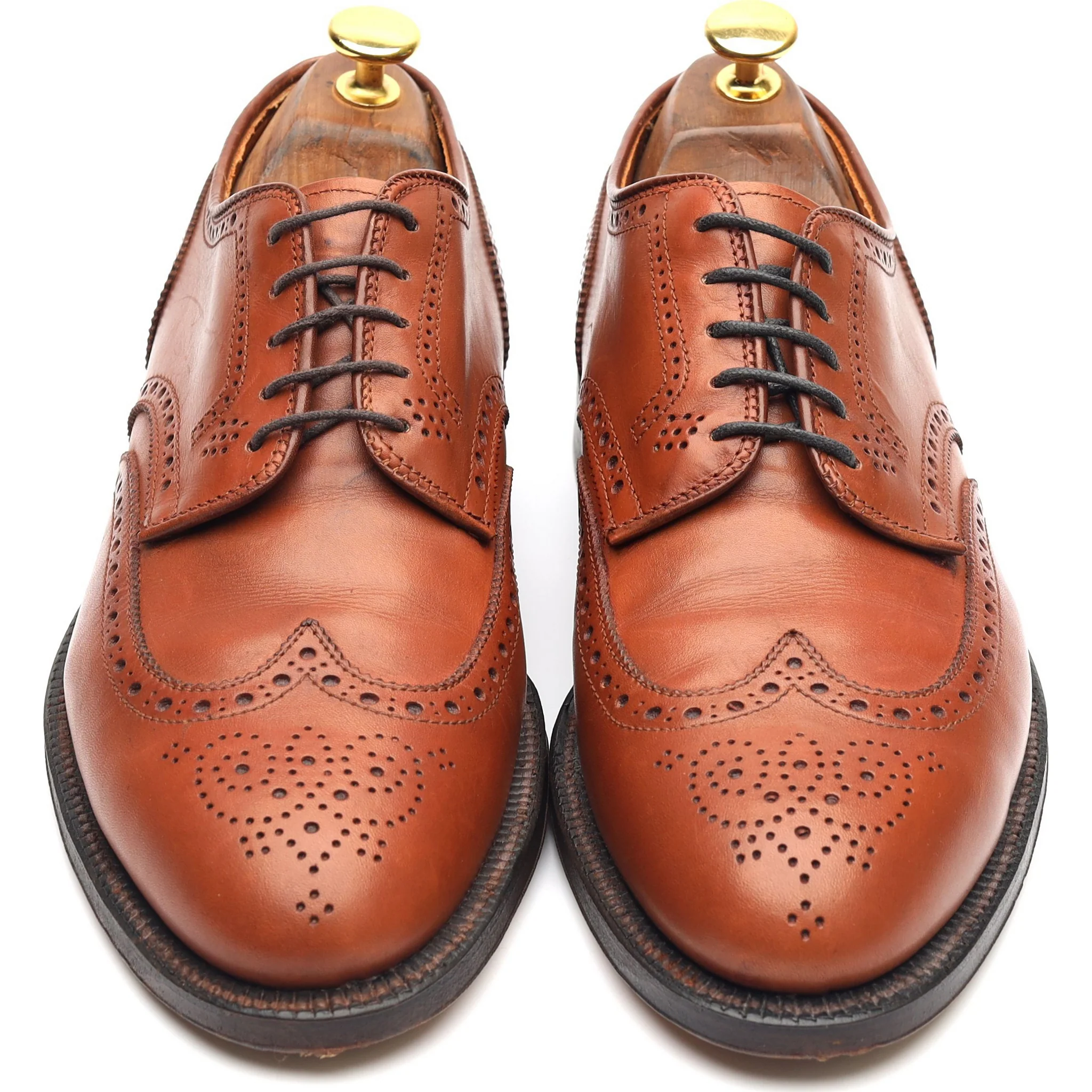 '966' Tan Brown Leather Derby Brogues UK 7.5 US 8 EU 41.5 - Image 3