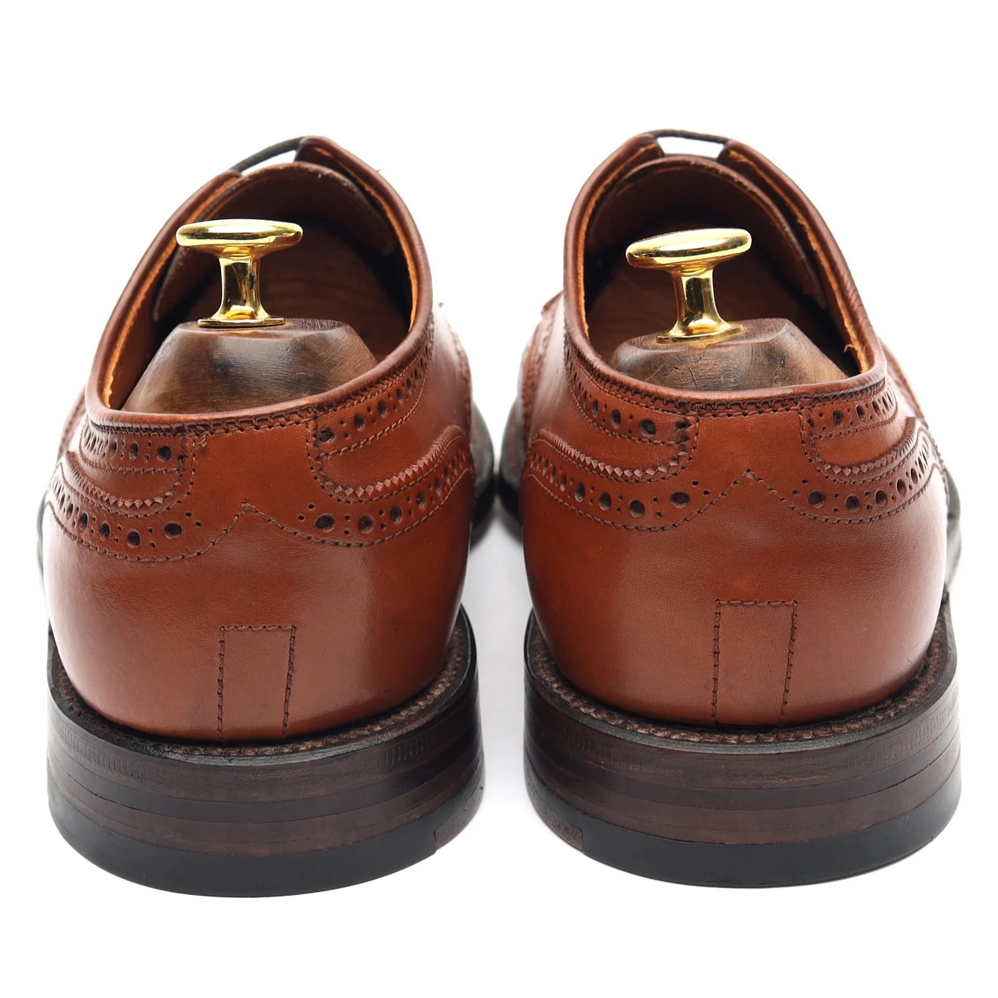 '966' Tan Brown Leather Derby Brogues UK 7.5 US 8 EU 41.5 - Image 4