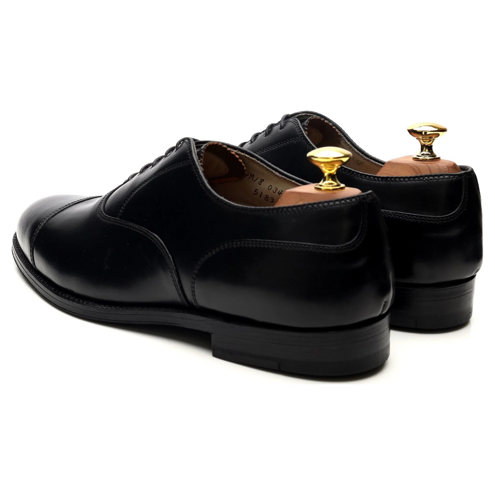 '5183' Black Cordovan Leather Oxford UK 8 US 8.5 - Image 3