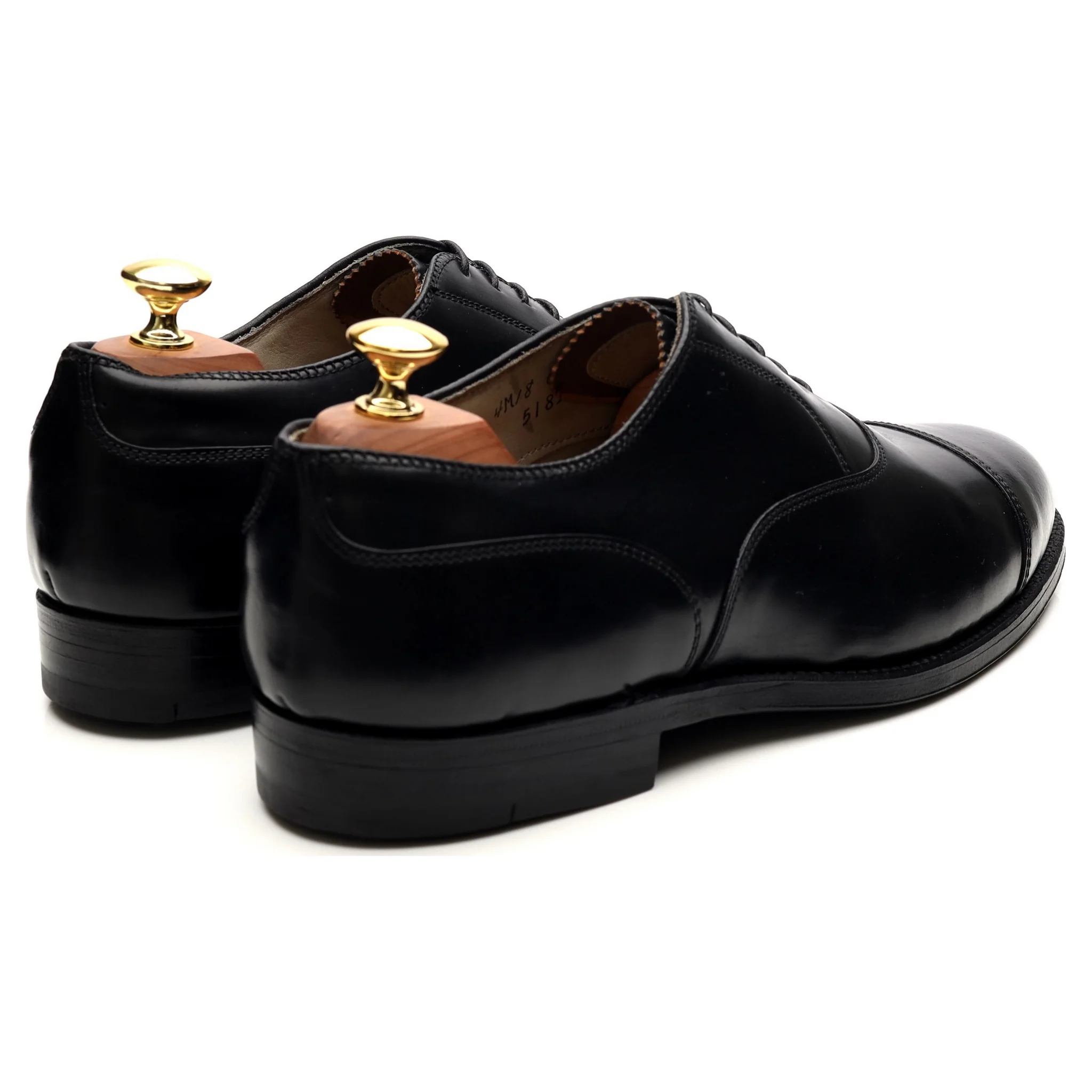 '5183' Black Cordovan Leather Oxford UK 8 US 8.5 - Image 5