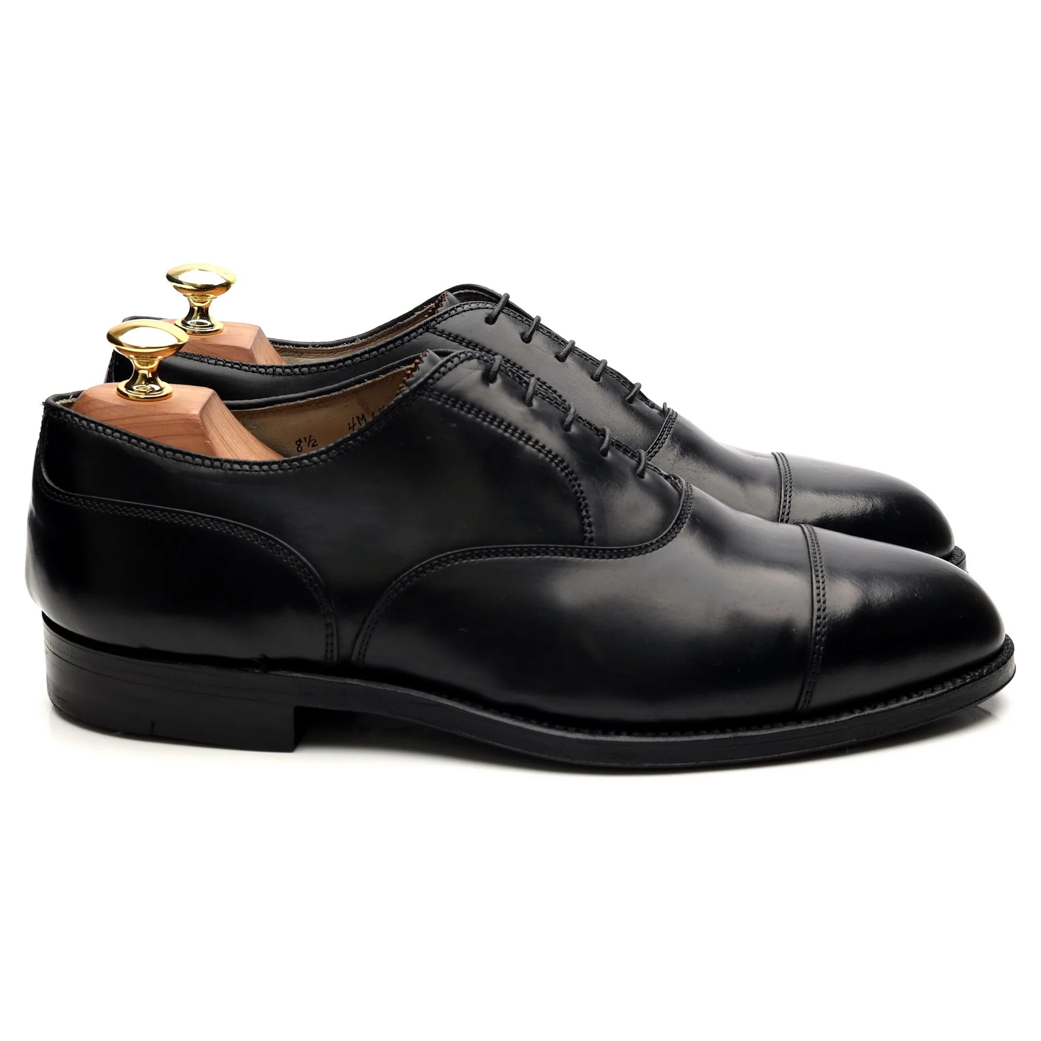 '5183' Black Cordovan Leather Oxford UK 8 US 8.5 - Image 6