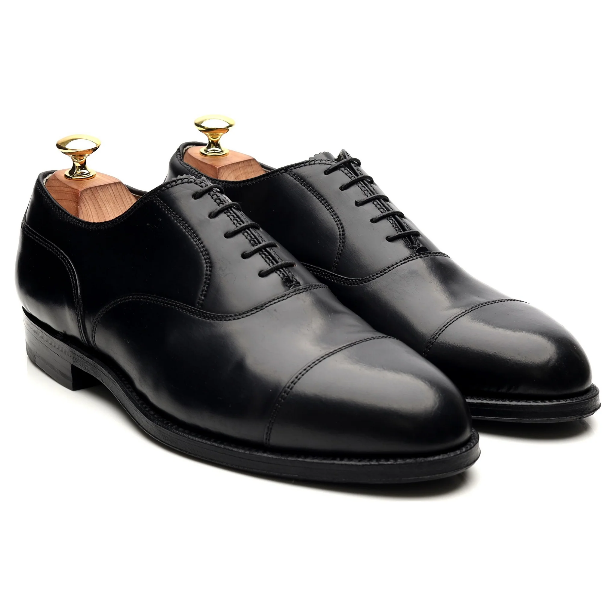 '5183' Black Cordovan Leather Oxford UK 8 US 8.5 - Image 7