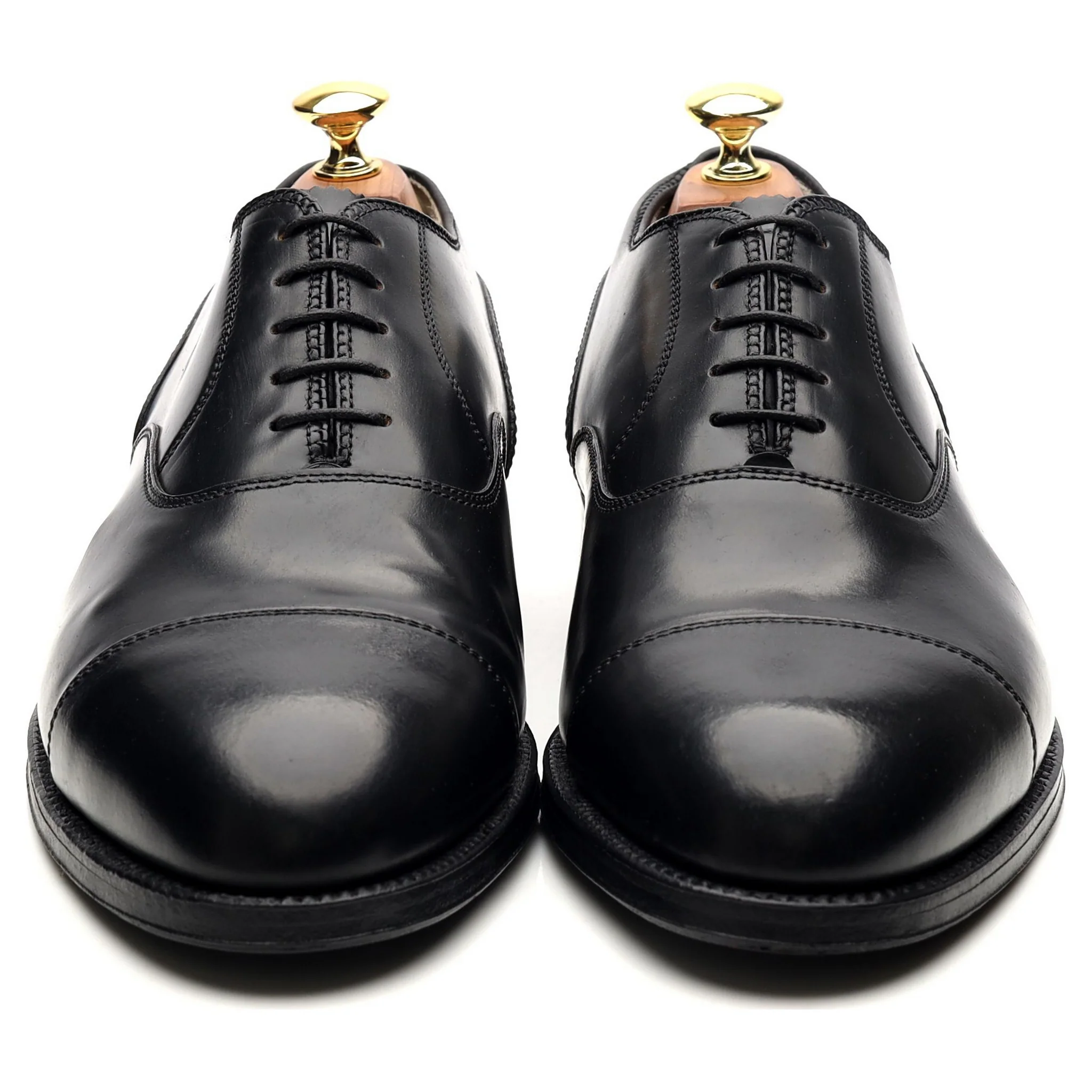'5183' Black Cordovan Leather Oxford UK 8 US 8.5 - Image 8