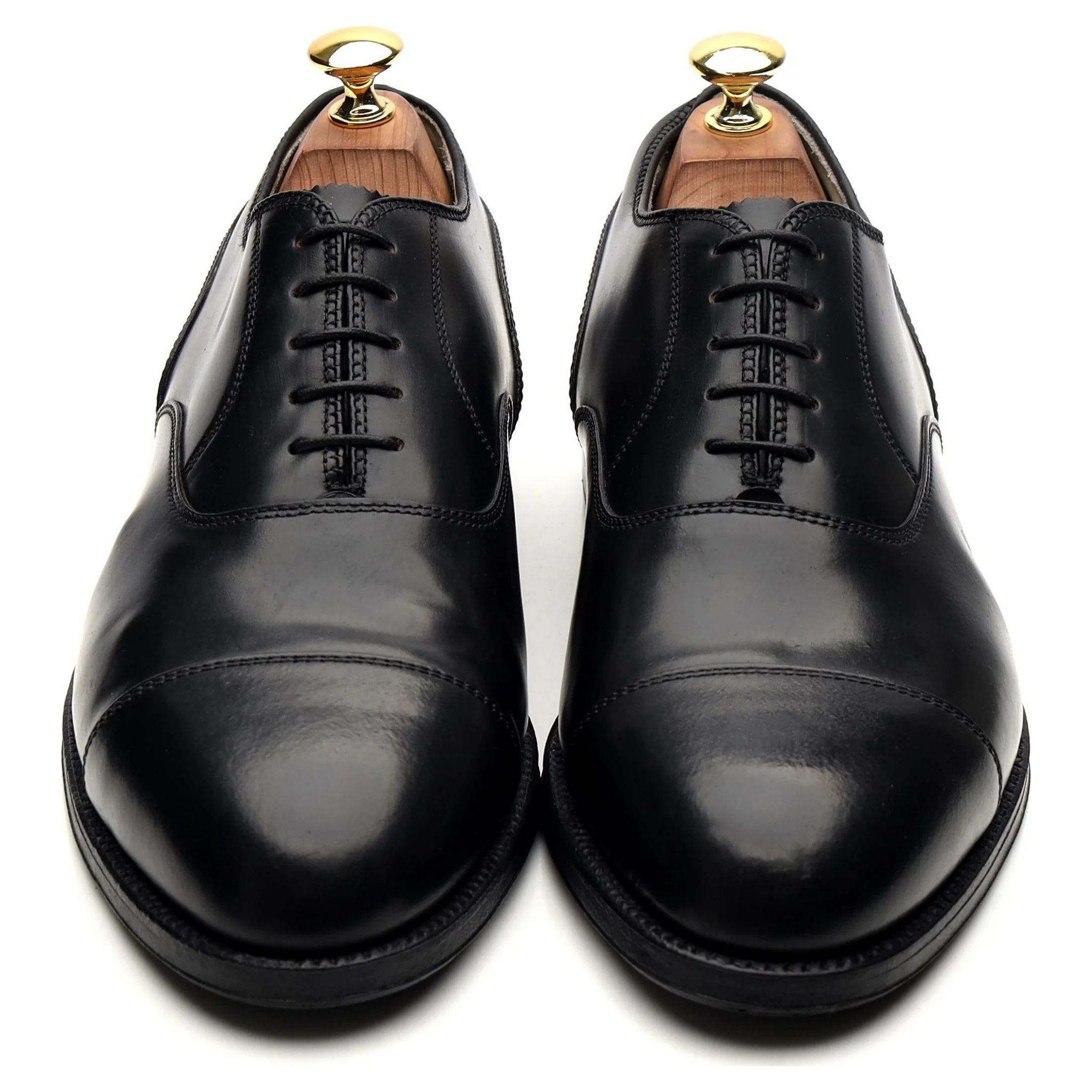 '5183' Black Cordovan Leather Oxford UK 8 US 8.5 - Image 9