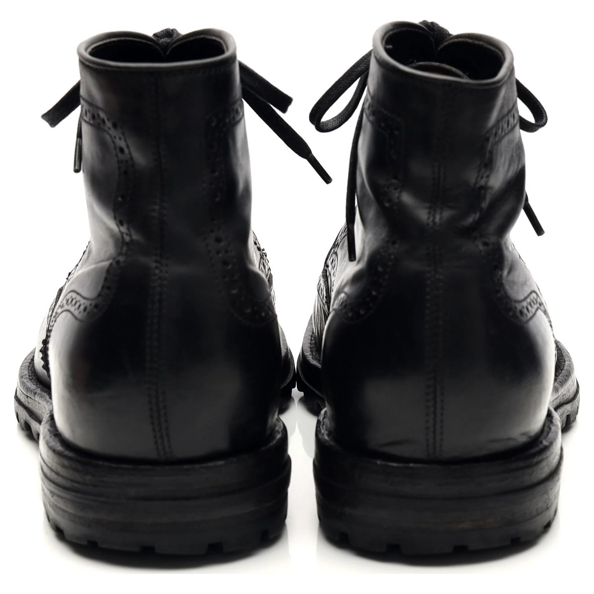 'Aspen 008' Black Leather Brogue Boots UK 5 EU 39 - Image 4
