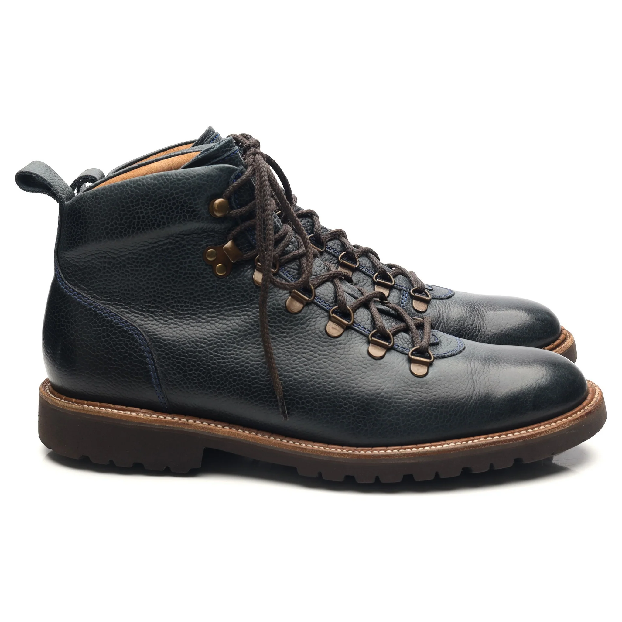 'Glencoe' Navy Blue Leather Hiker Boots UK 9.5 F - Image 6