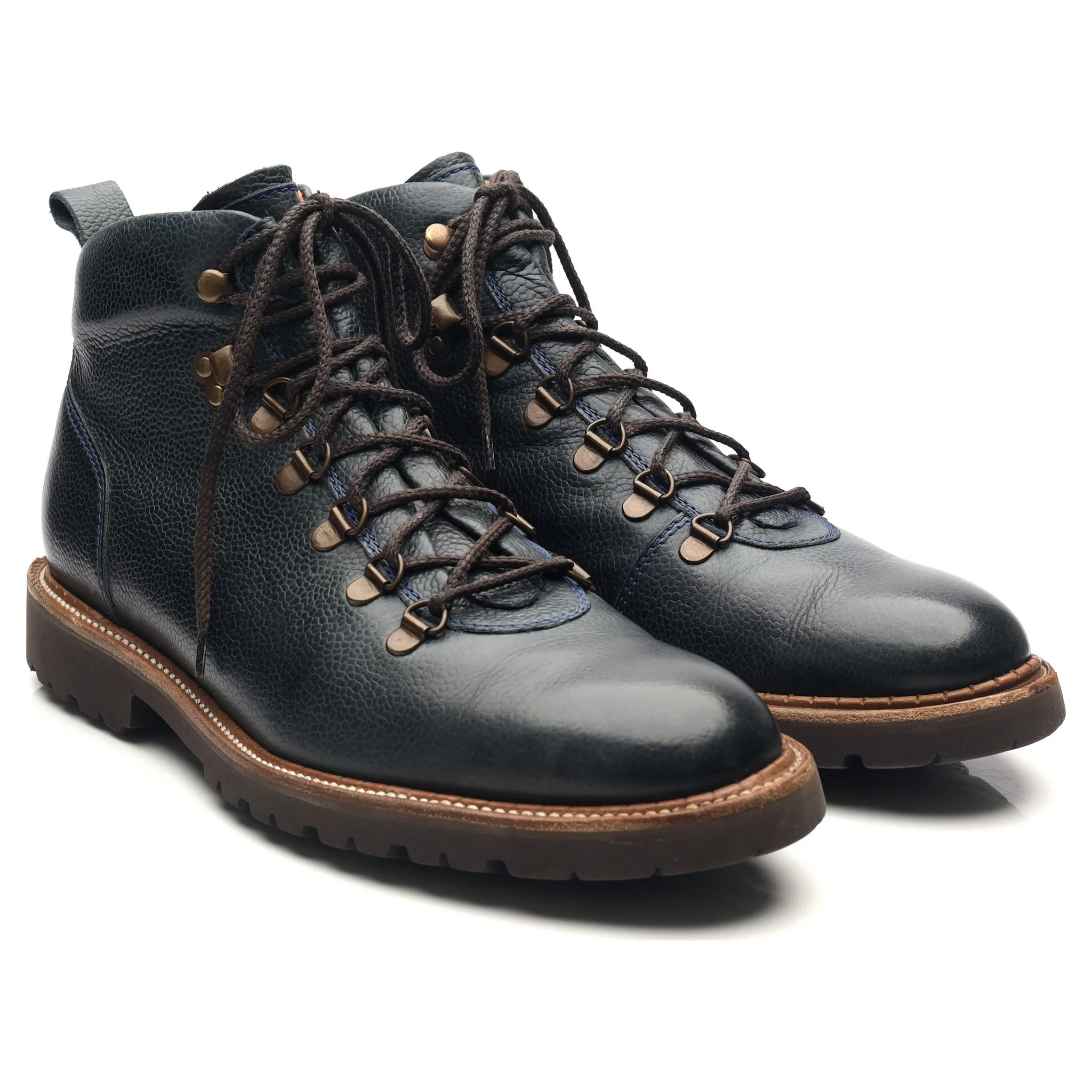 'Glencoe' Navy Blue Leather Hiker Boots UK 9.5 F - Image 7
