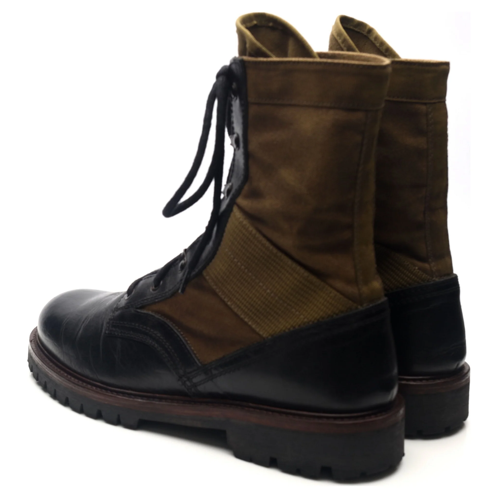 'Trooper' Black Leather Combat Boots UK 10 - Image 3