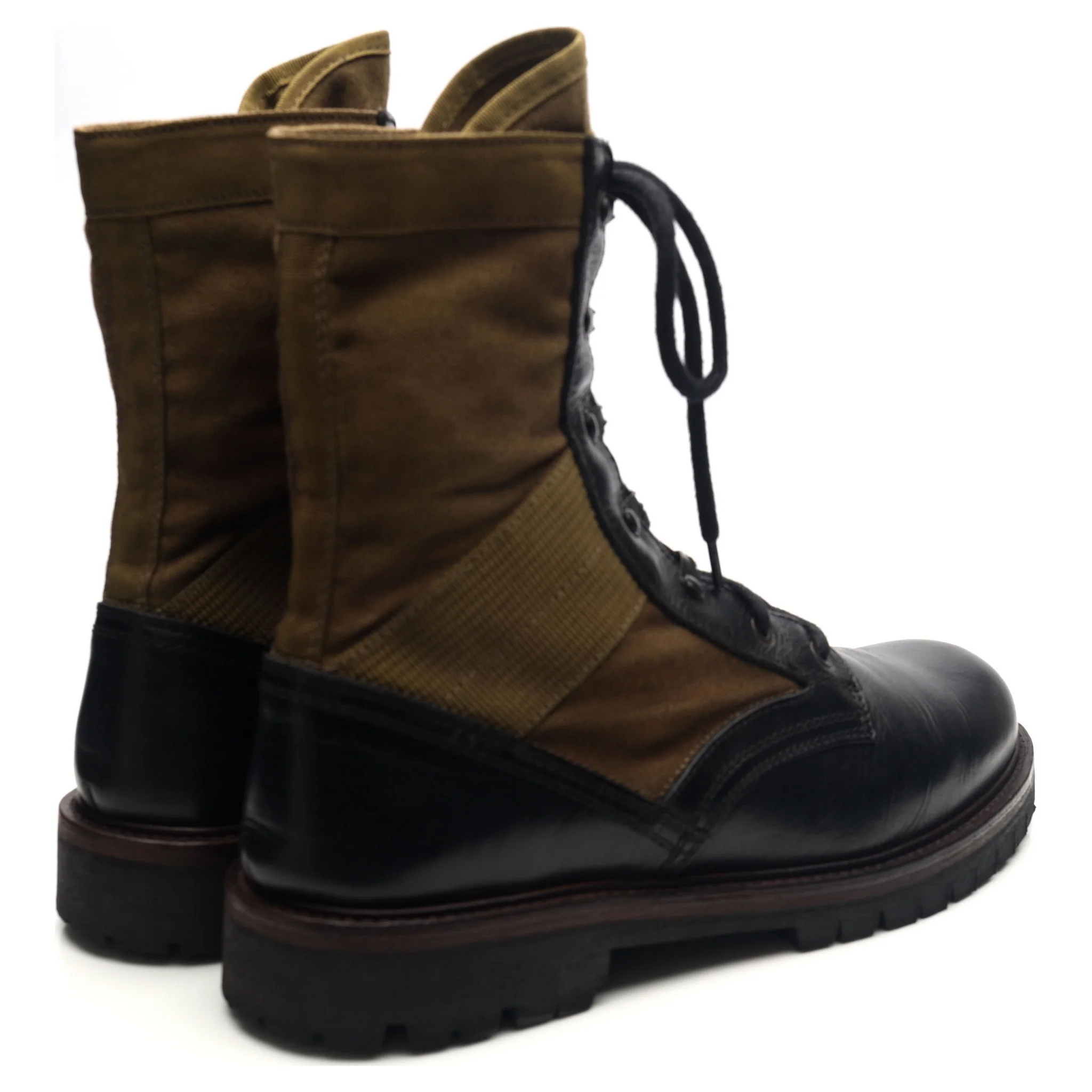 'Trooper' Black Leather Combat Boots UK 10 - Image 5