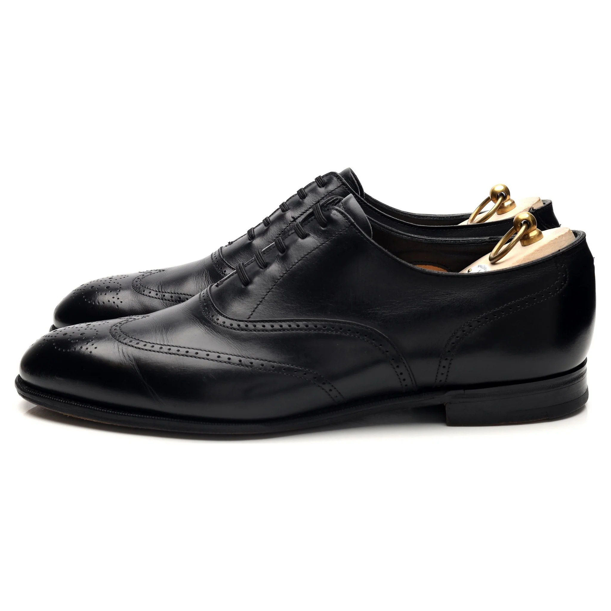 Black Leather Oxford Brogues UK 10 E - Image 3