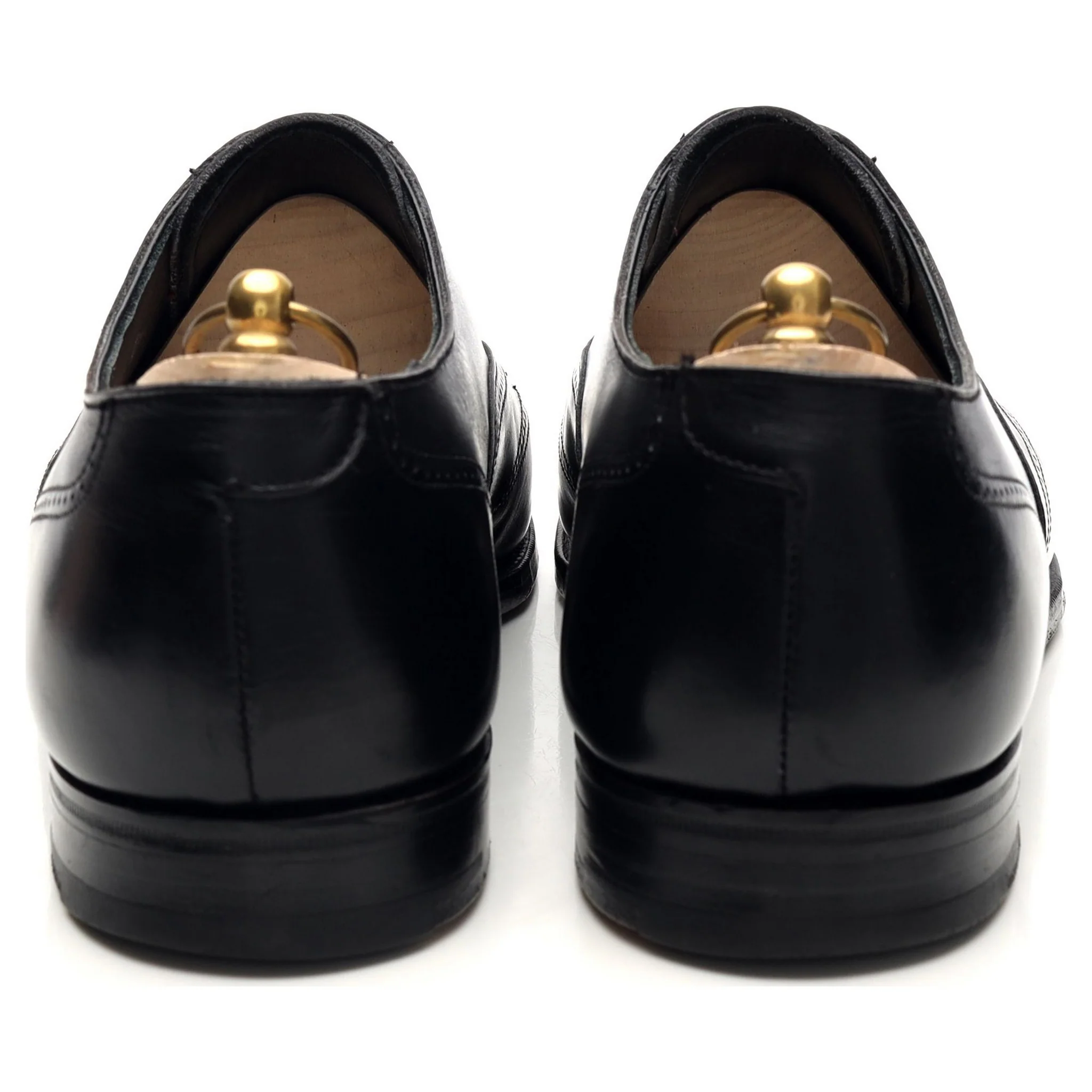 Black Leather Oxford Brogues UK 10 E - Image 4