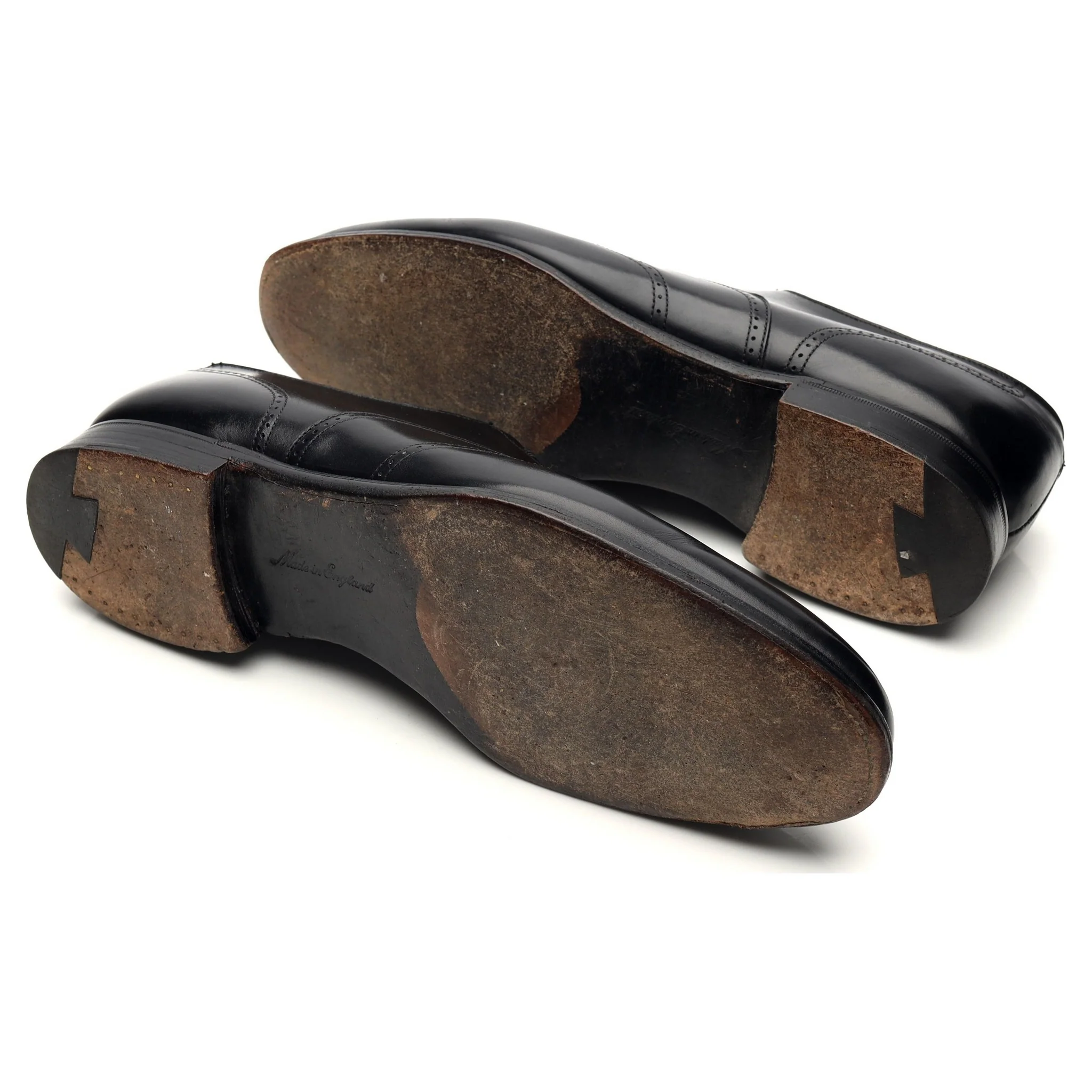 Black Leather Oxford Brogues UK 10 E - Image 6