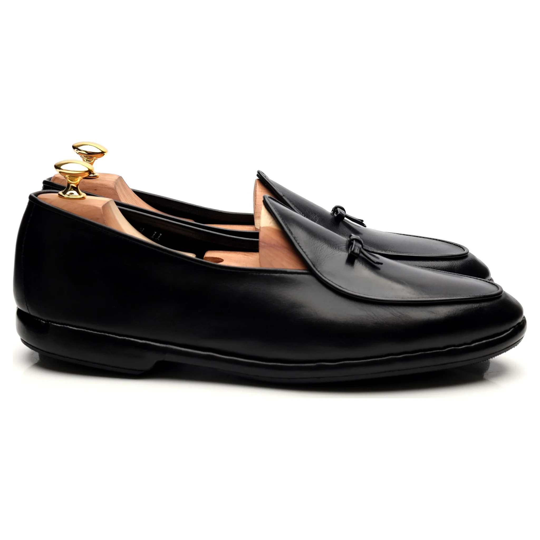 'Mr. Casual' Black Leather Slip On Belgian Loafers UK 10 US 11 - Image 6