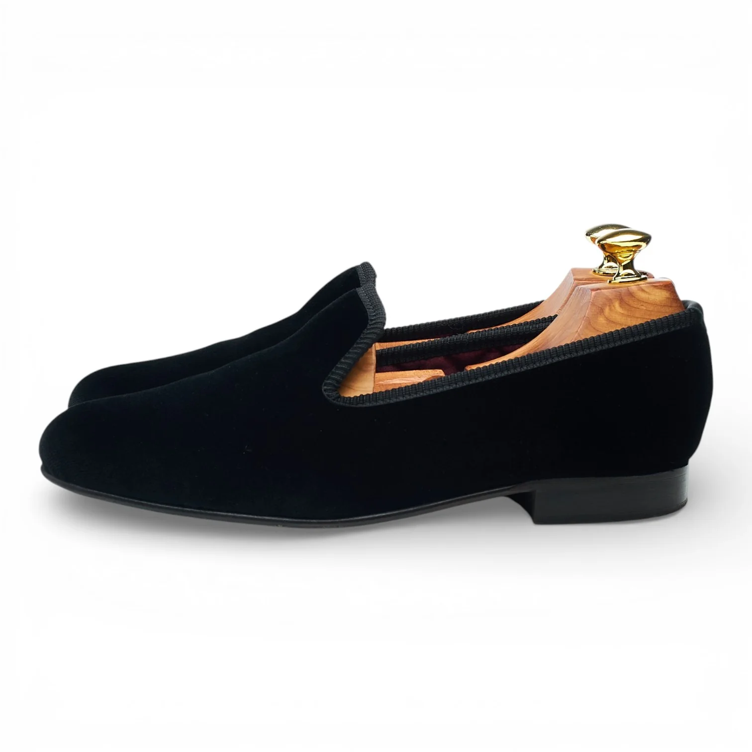 'Albert' Black Velvet Slippers UK 7.5 - Image 3