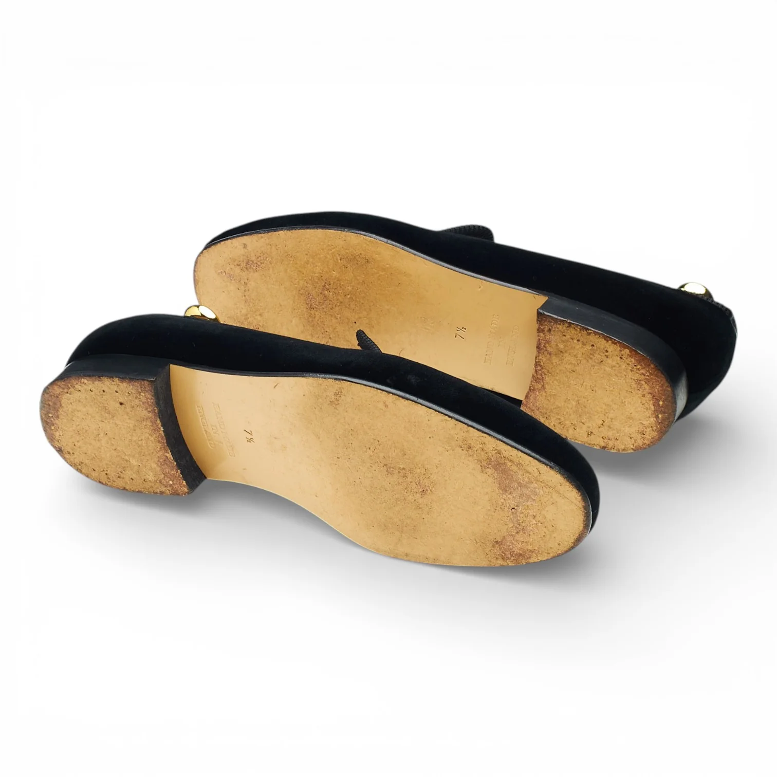 'Albert' Black Velvet Slippers UK 7.5 - Image 5