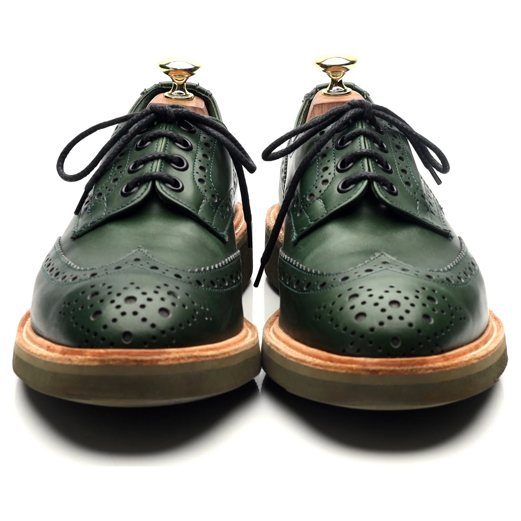 'Bourton' Green Leather Derby Brogues UK 7 - Image 8