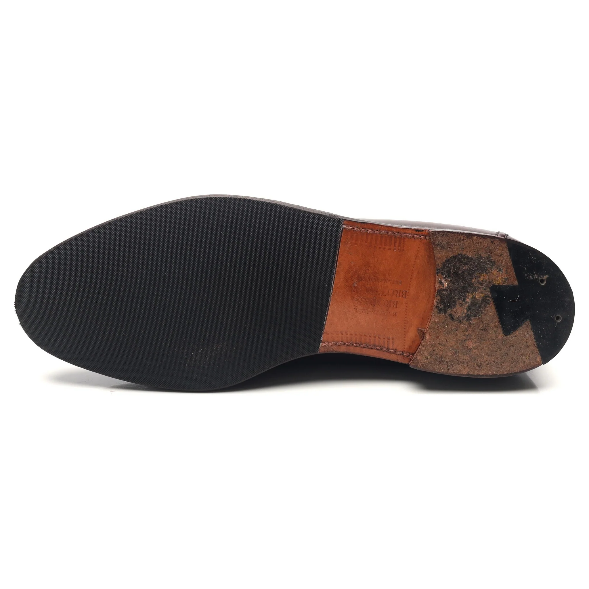 '06598' Burgundy Leather Tassel Loafers UK 10.5 US 11 - Image 10