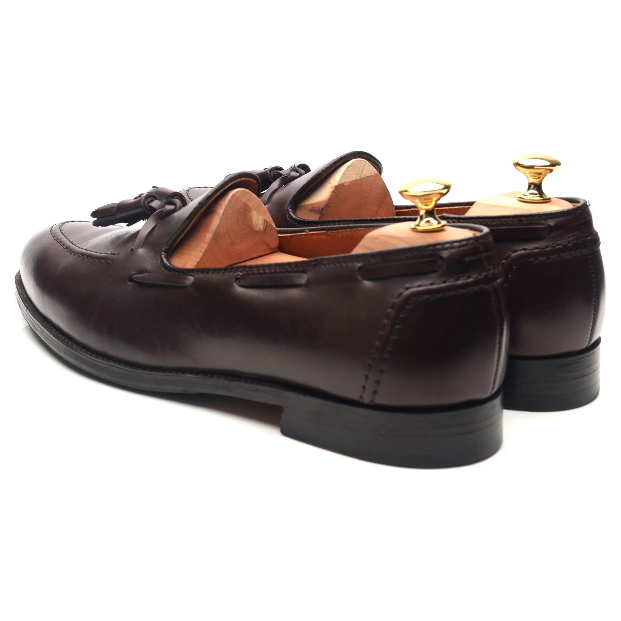 '06598' Burgundy Leather Tassel Loafers UK 10.5 US 11 - Image 3