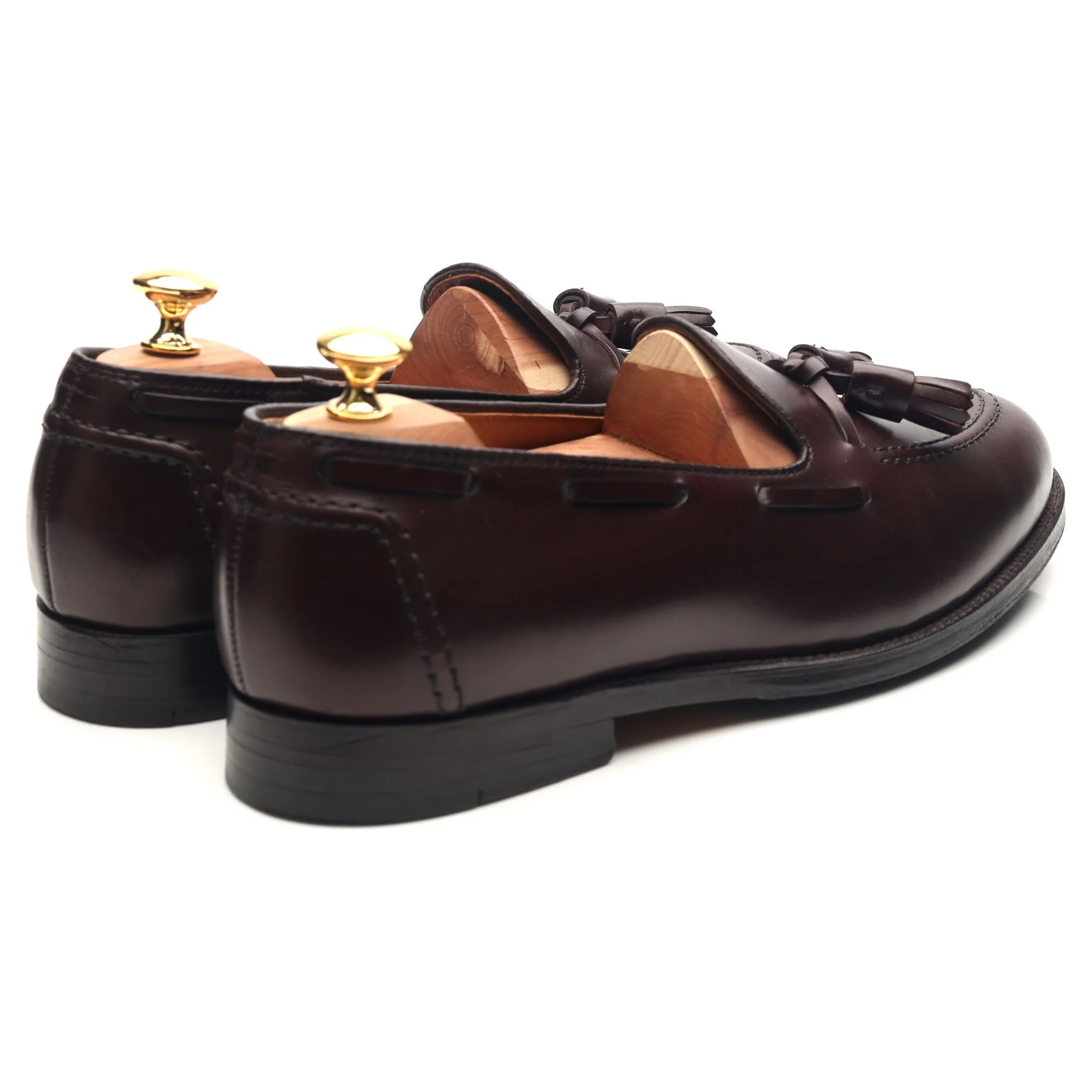 '06598' Burgundy Leather Tassel Loafers UK 10.5 US 11 - Image 5