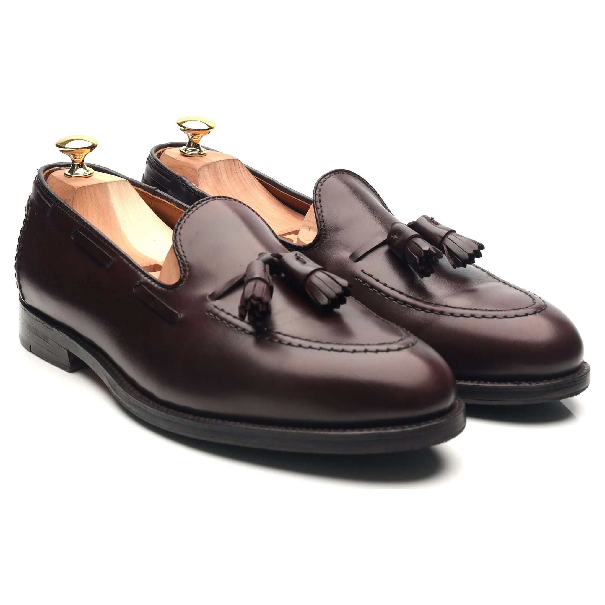 '06598' Burgundy Leather Tassel Loafers UK 10.5 US 11 - Image 7
