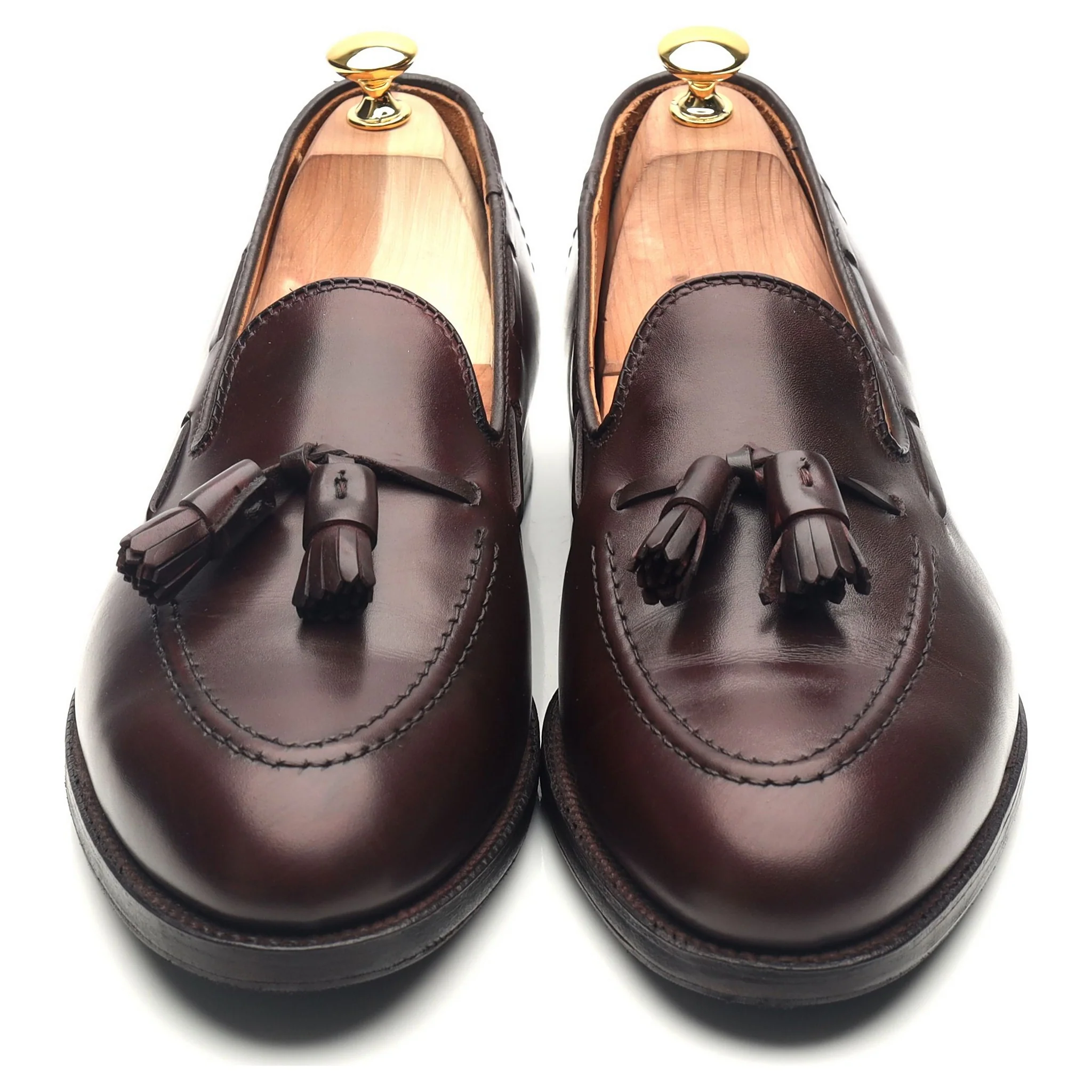 '06598' Burgundy Leather Tassel Loafers UK 10.5 US 11 - Image 9