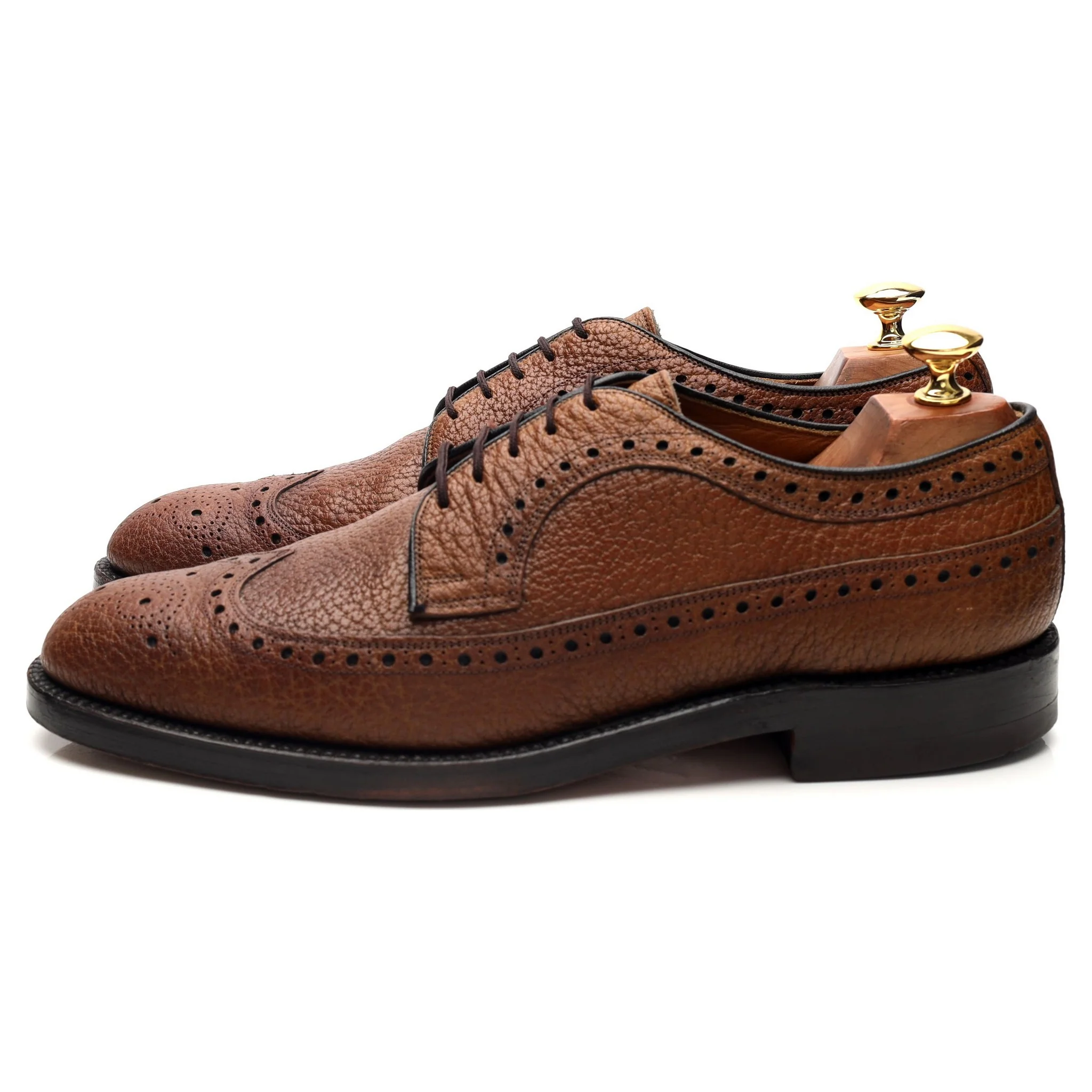 Brown Grain Bison Leather Derby Brogues UK 8.5 US 9.5 D - Image 3