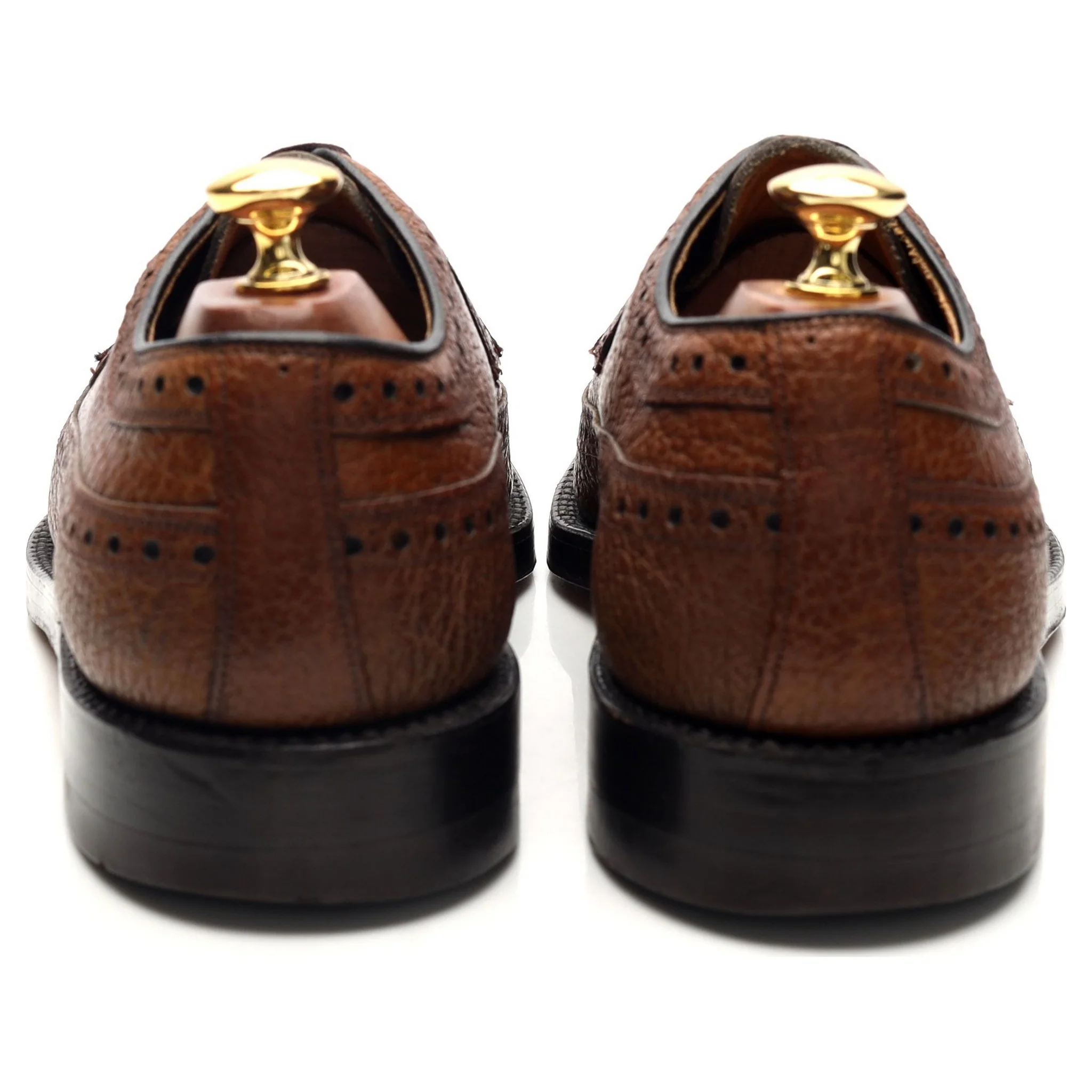 Brown Grain Bison Leather Derby Brogues UK 8.5 US 9.5 D - Image 4