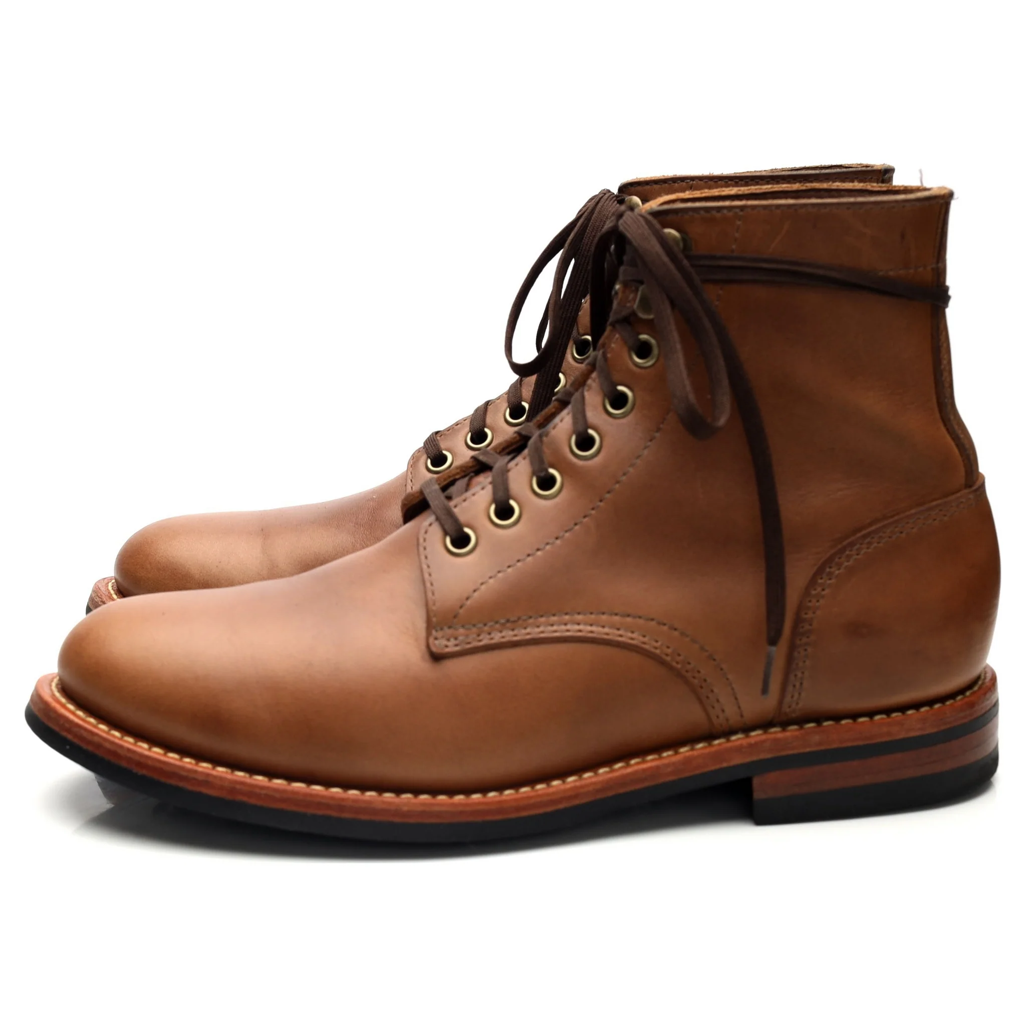 Brown Leather Trench Boots UK 7.5 US 8 - Image 3