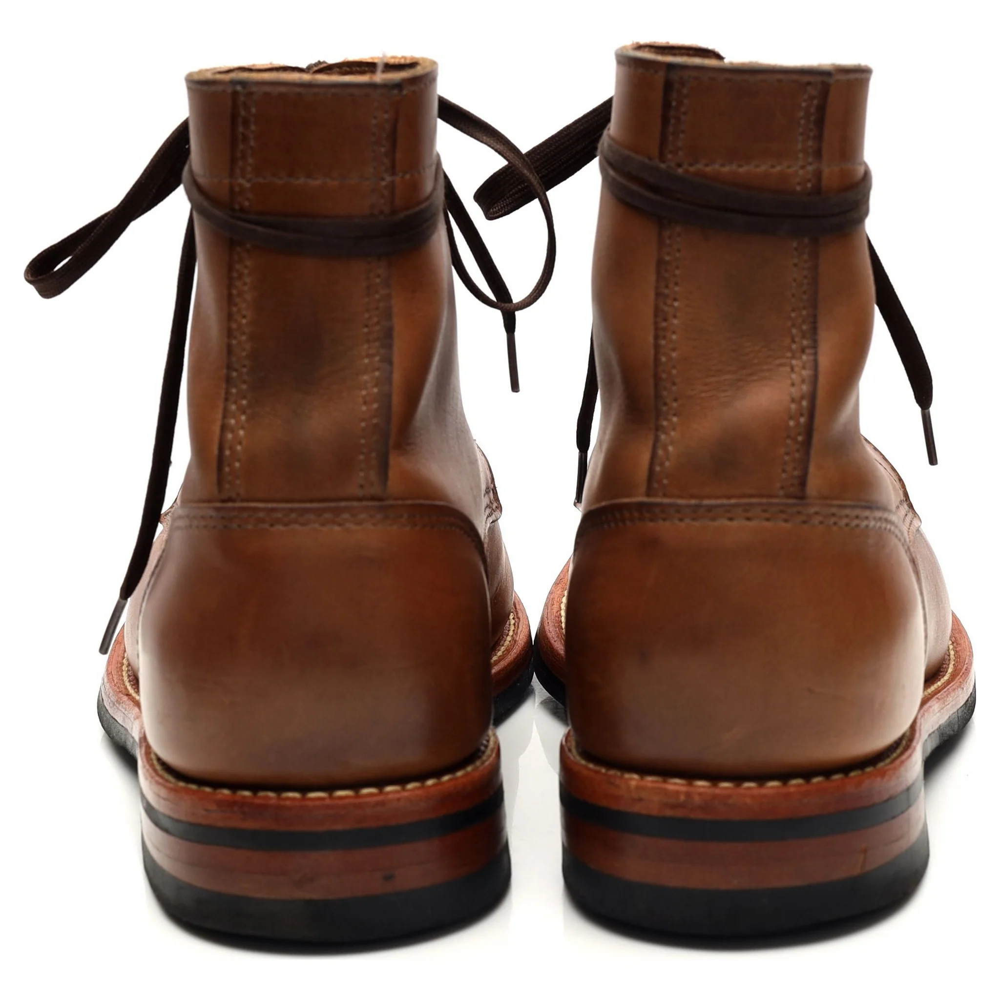 Brown Leather Trench Boots UK 7.5 US 8 - Image 4