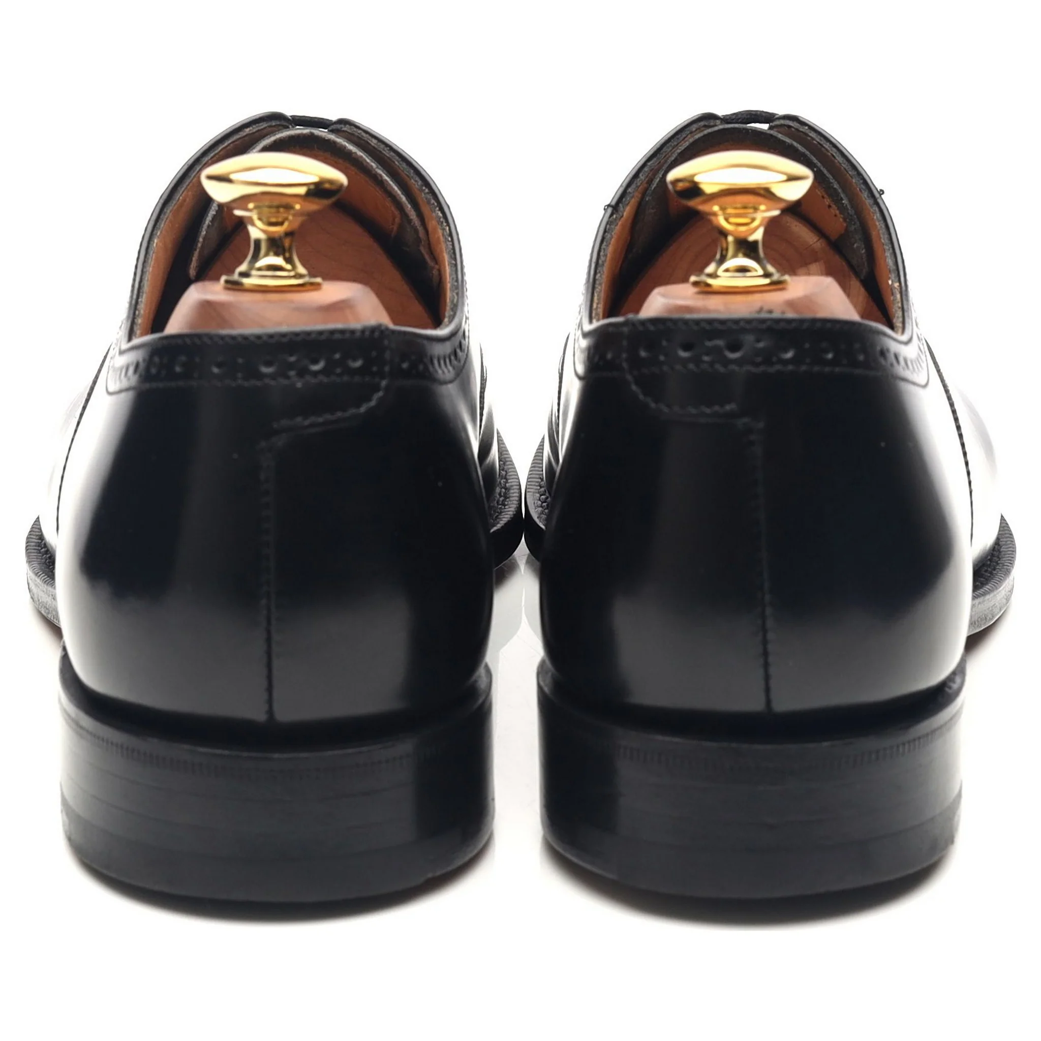 'London' Black Leather Oxford Semi Brogues UK 6 F - Image 4