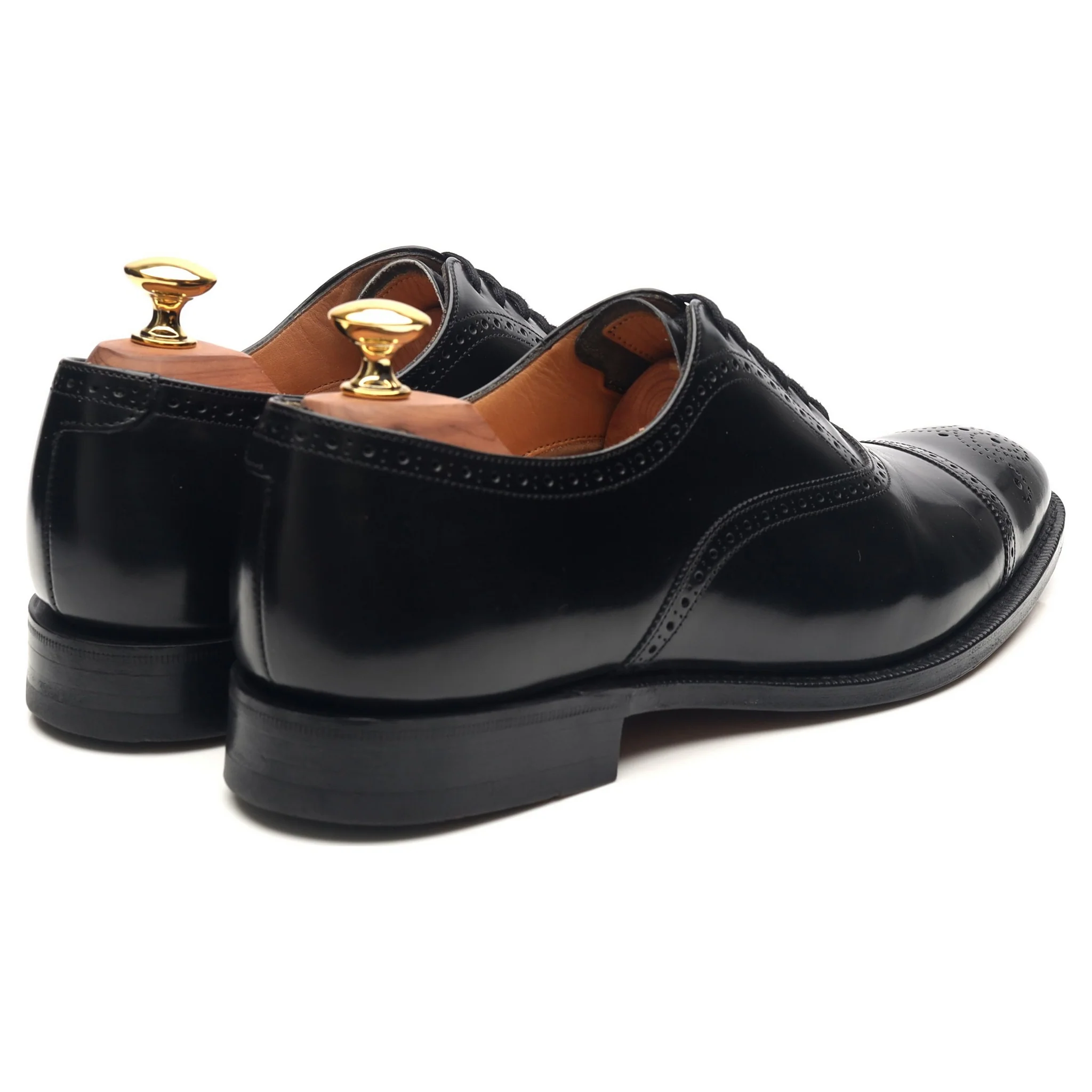 'London' Black Leather Oxford Semi Brogues UK 6 F - Image 5