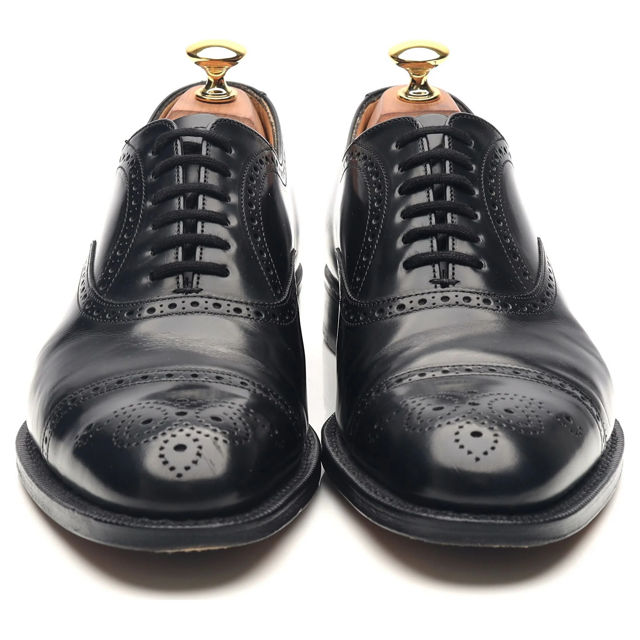 'London' Black Leather Oxford Semi Brogues UK 6 F - Image 8