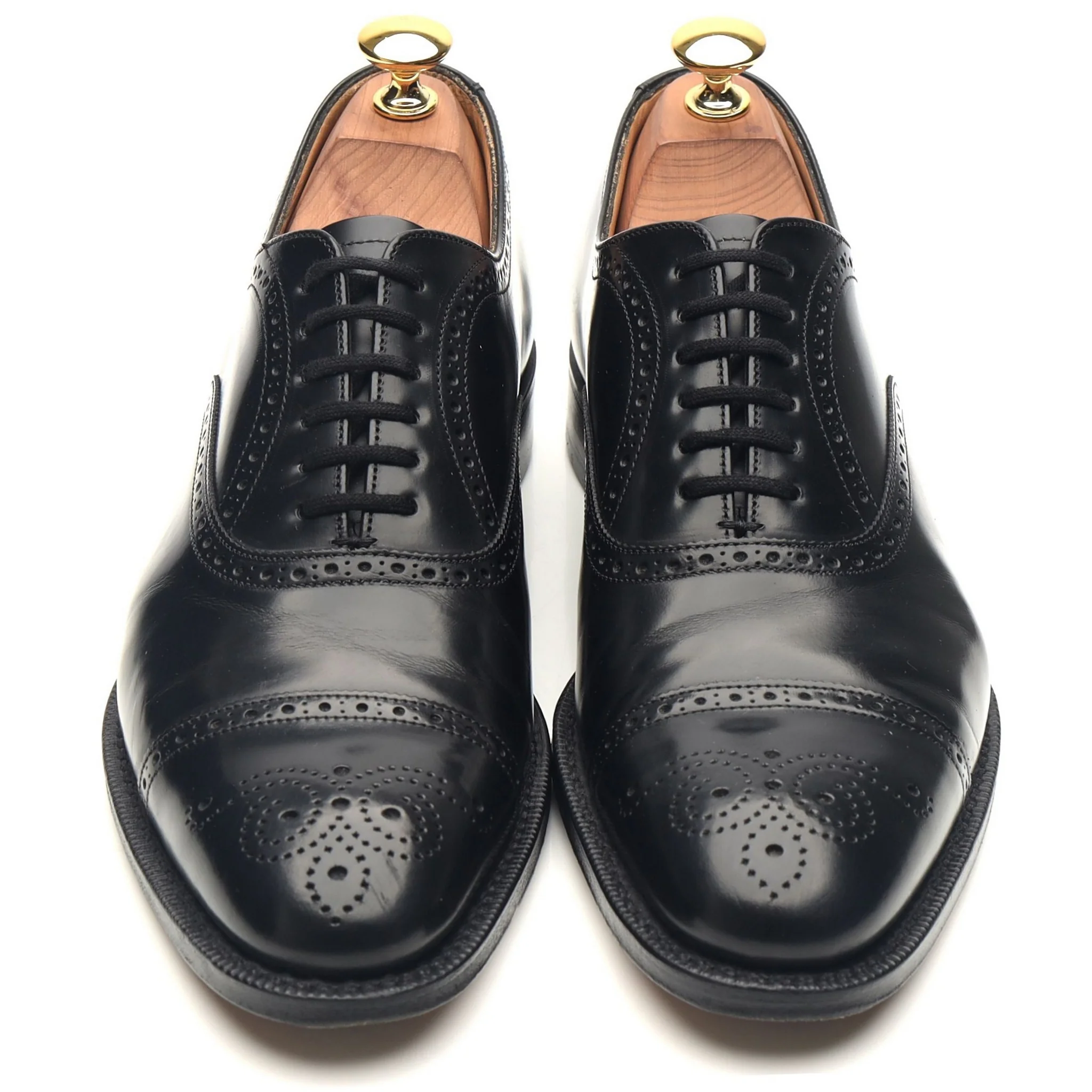 'London' Black Leather Oxford Semi Brogues UK 6 F - Image 9