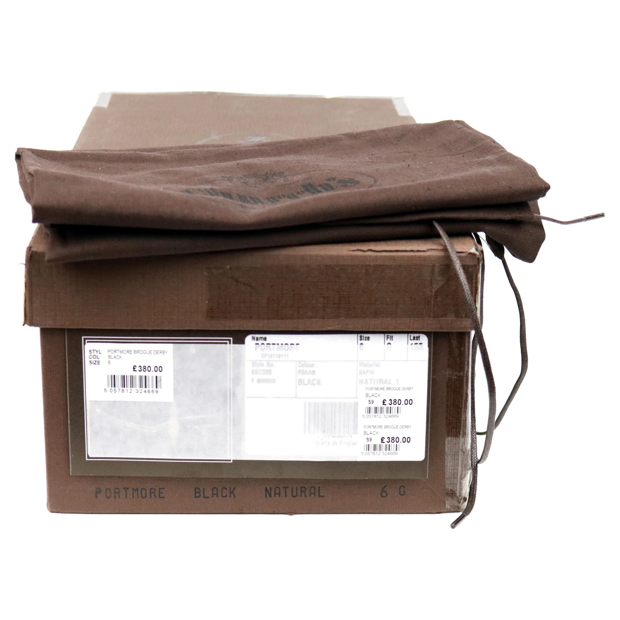 'Portmore' Black Leather Derby Brogues UK 6 G - Image 11