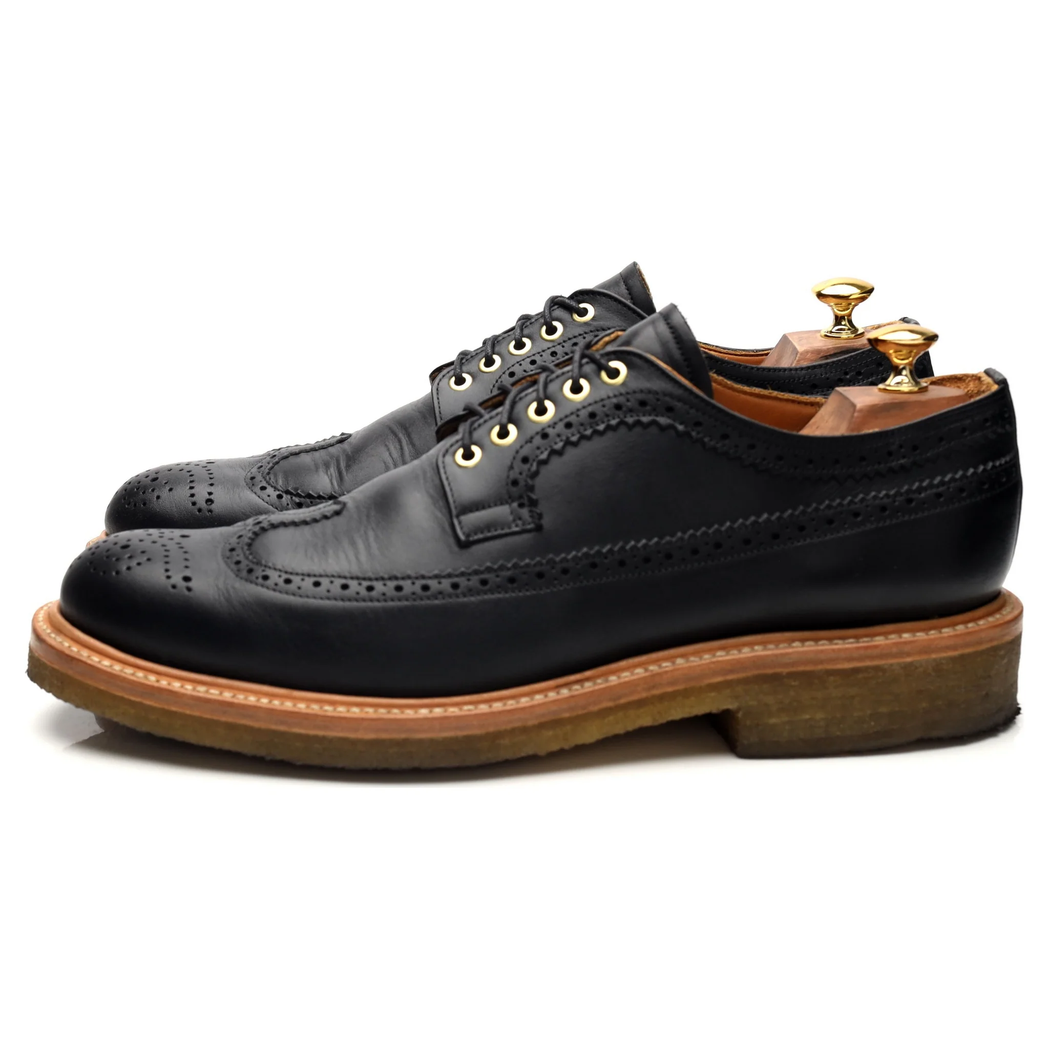 'Concho Long Wing' Black Leather Brogues UK 11.5 US 12 - Image 3
