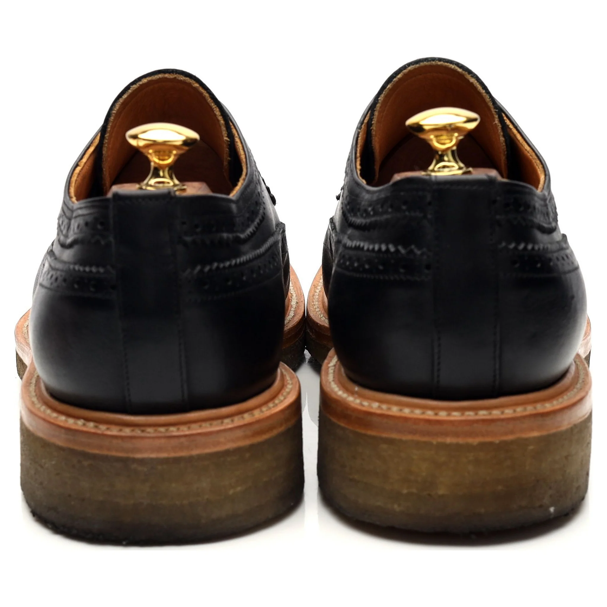 'Concho Long Wing' Black Leather Brogues UK 11.5 US 12 - Image 4