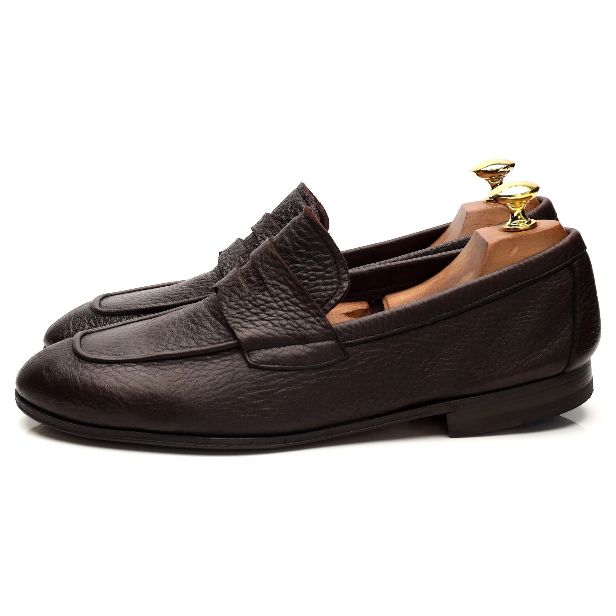 Dark Brown Grain Leather Loafers UK 7 EU 41 - Image 3