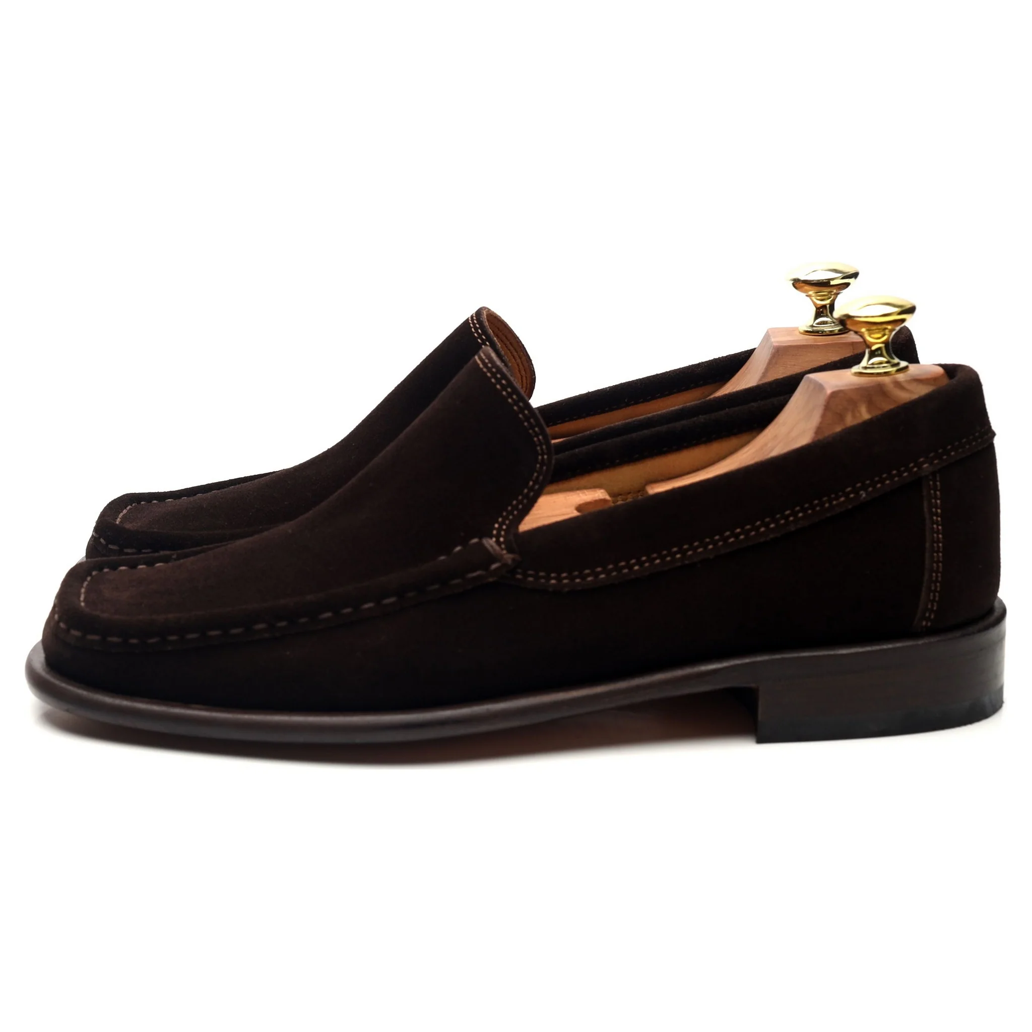 Dark Brown Suede Slip On Loafers UK 7.5 EU 41.5 - Image 3