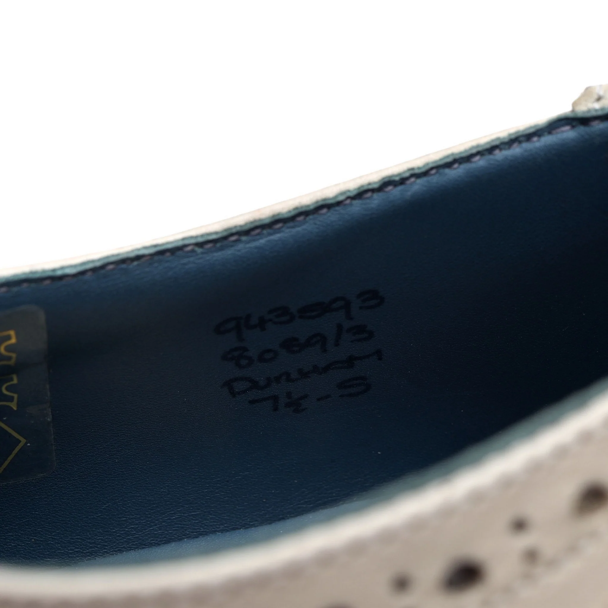 'Durham' Cream Leather Derby Brogues UK 7.5 - Image 6