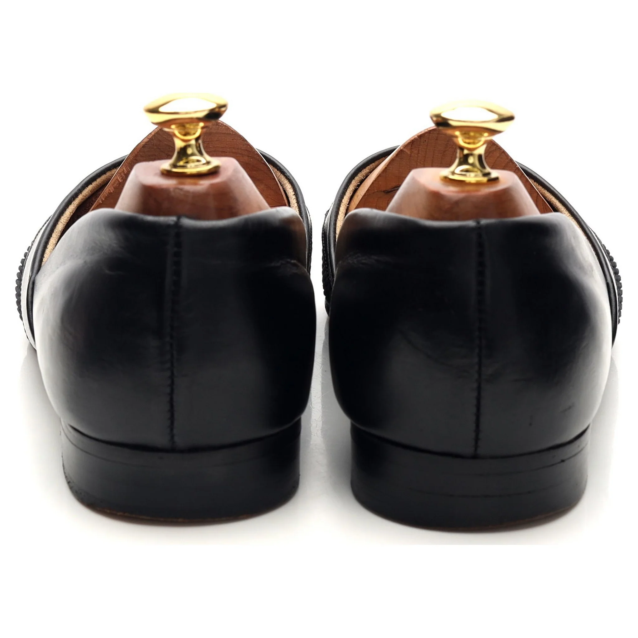 'Eton' Black Leather Cord Slippers UK 9.5 - Image 4