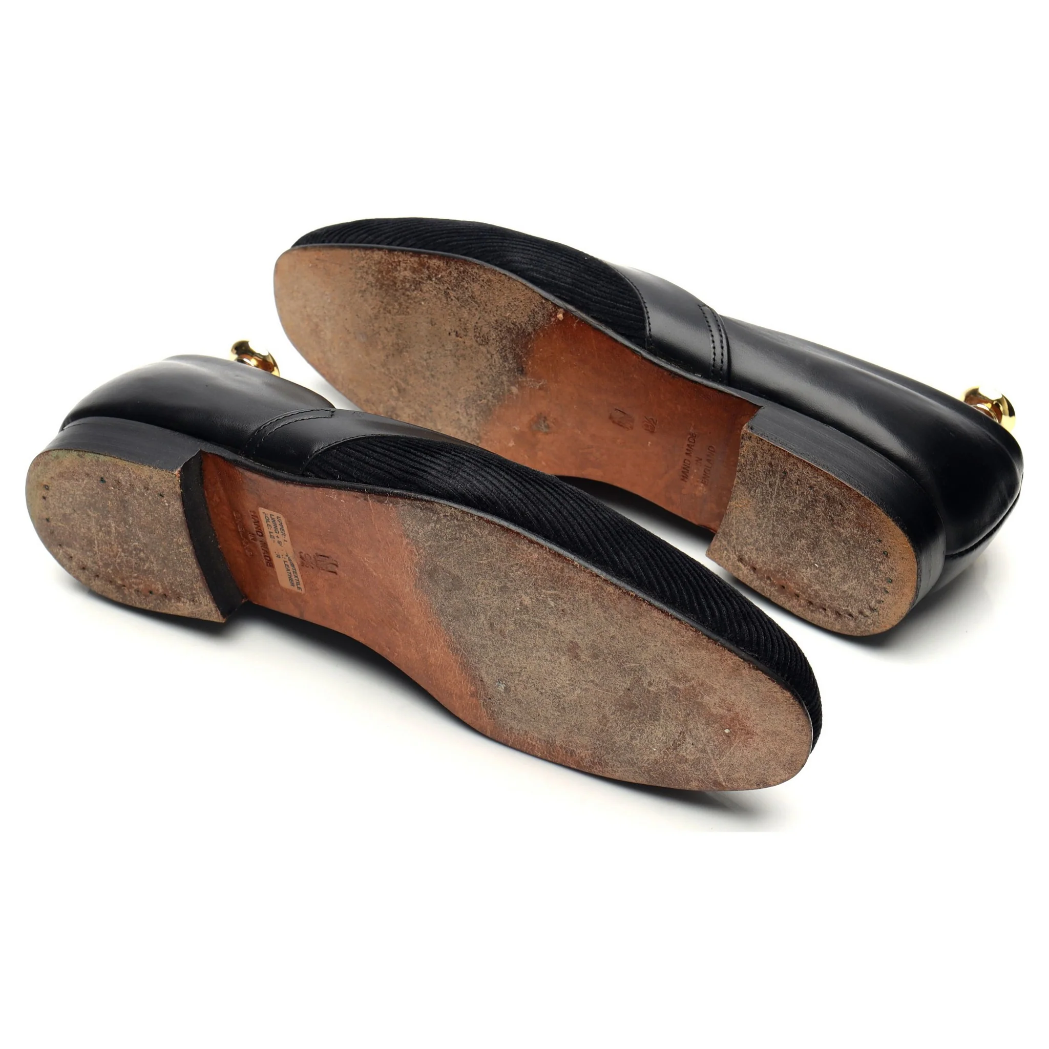 'Eton' Black Leather Cord Slippers UK 9.5 - Image 5