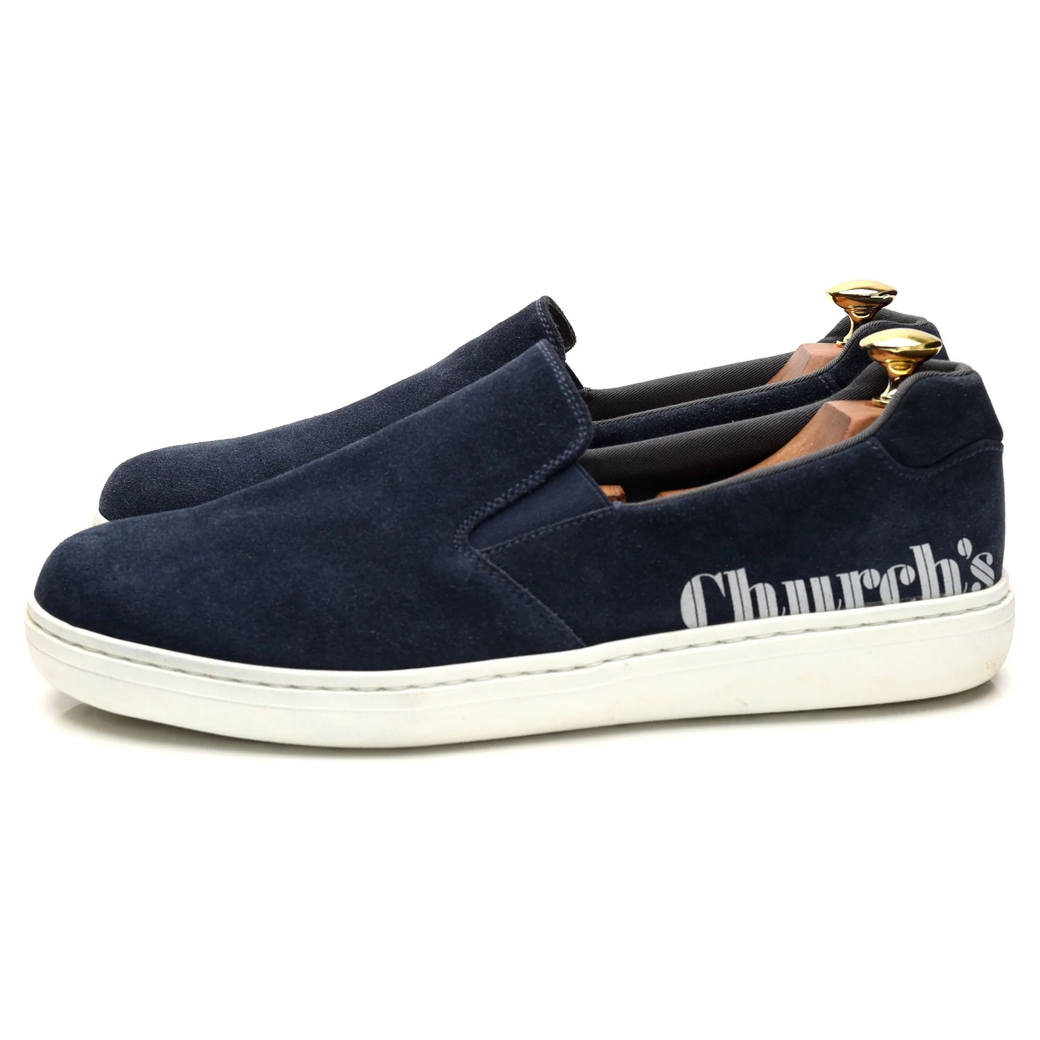 'Fawley' Navy Blue Suede Slip On Sneakers UK 7 - Image 3