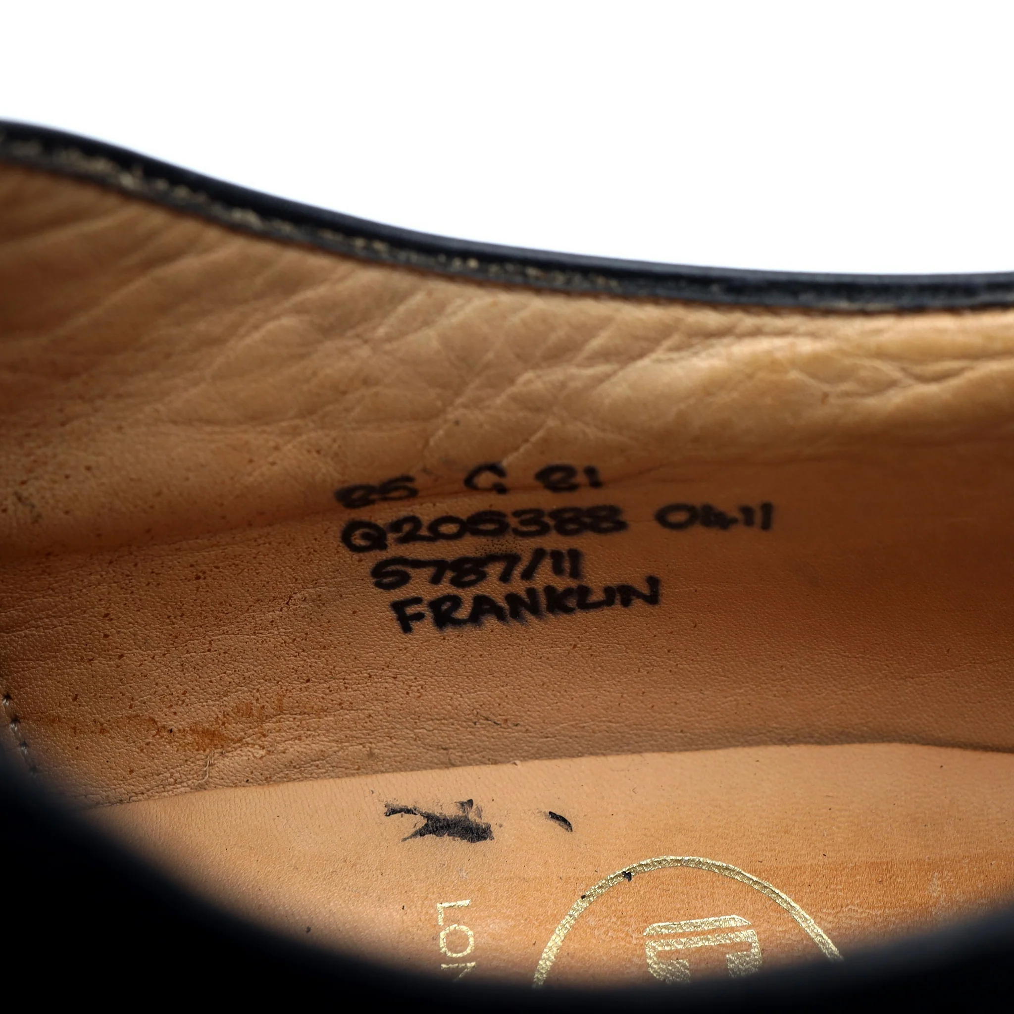 'Franklin' Black Leather Brogues UK 8.5 G - Image 7