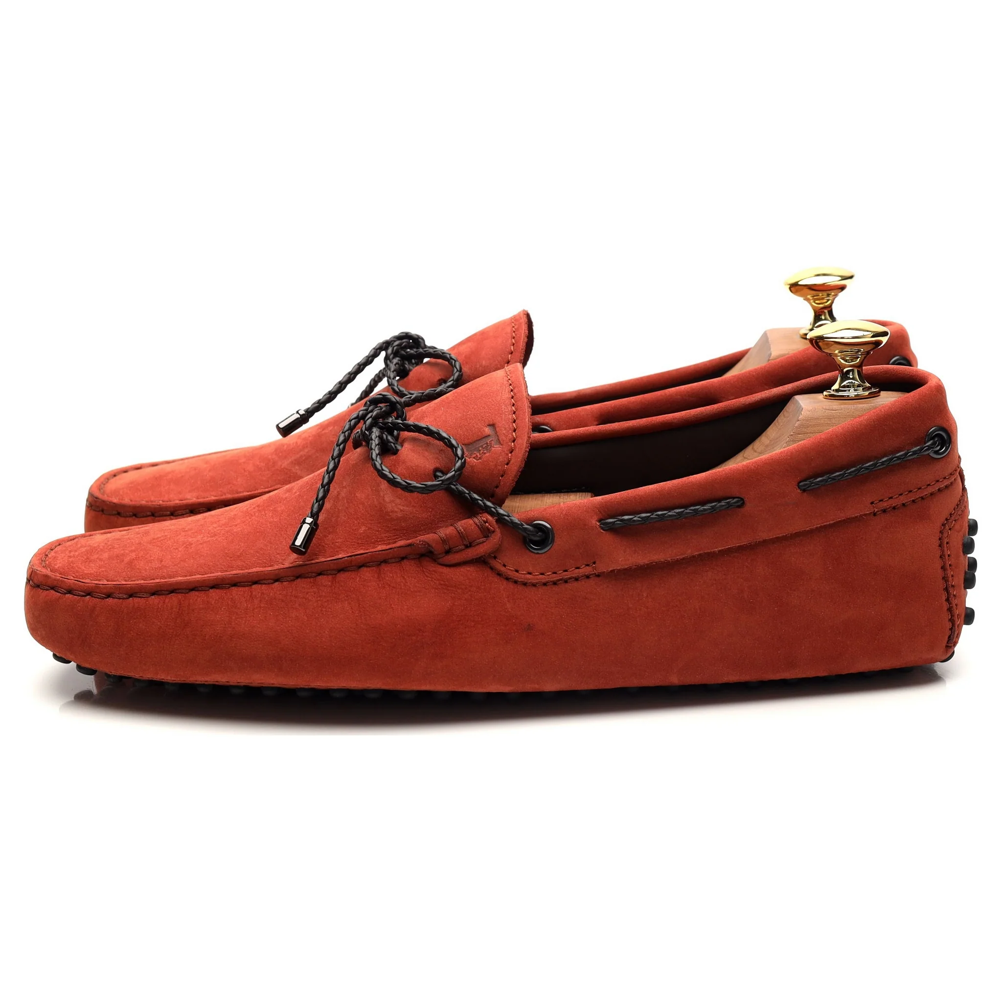 Gommino Orange Nubuck Leather Driving Loafers UK 6 - Image 3