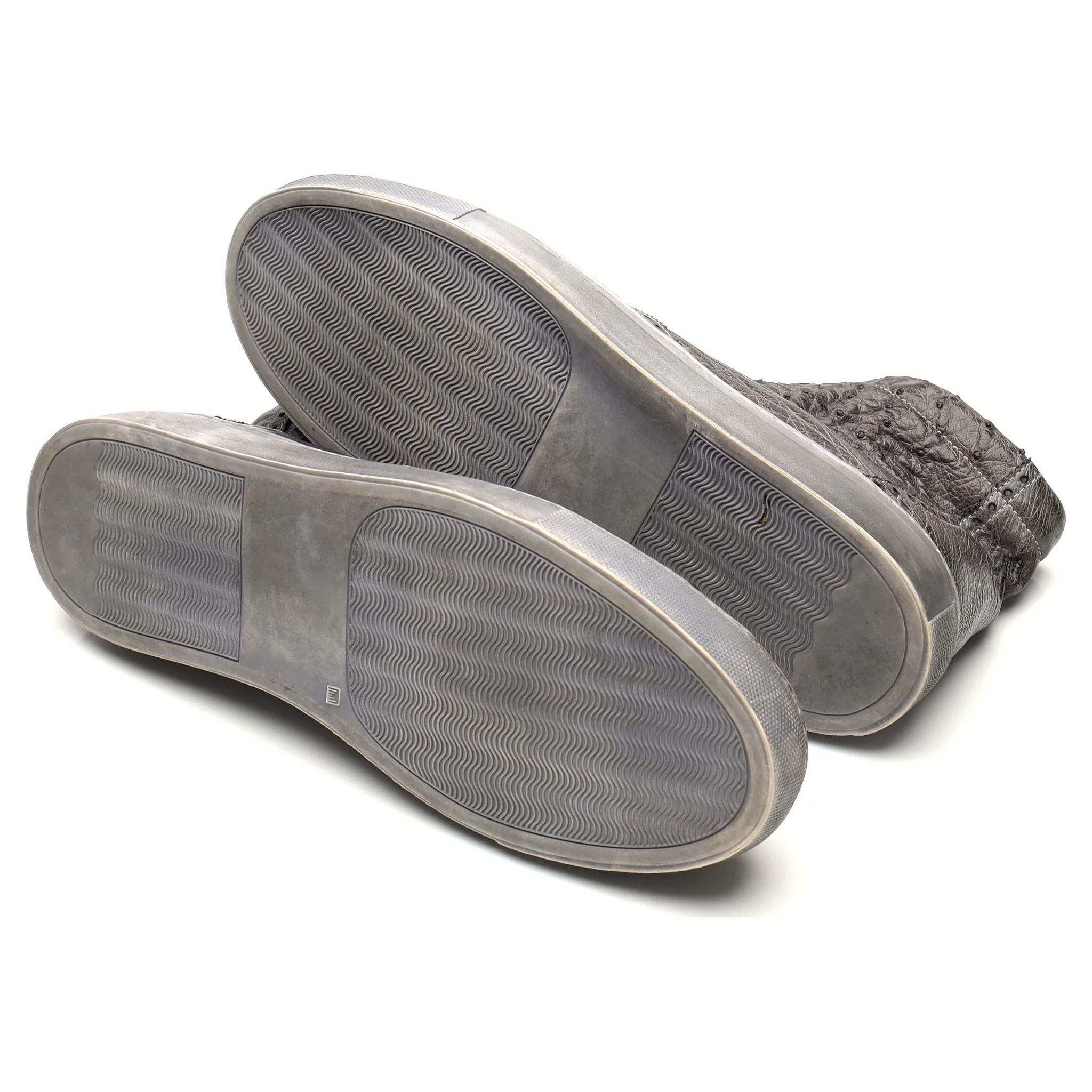 Grey Ostrich Leather Hi Top Sneaker UK 10 EU 44 - Image 5