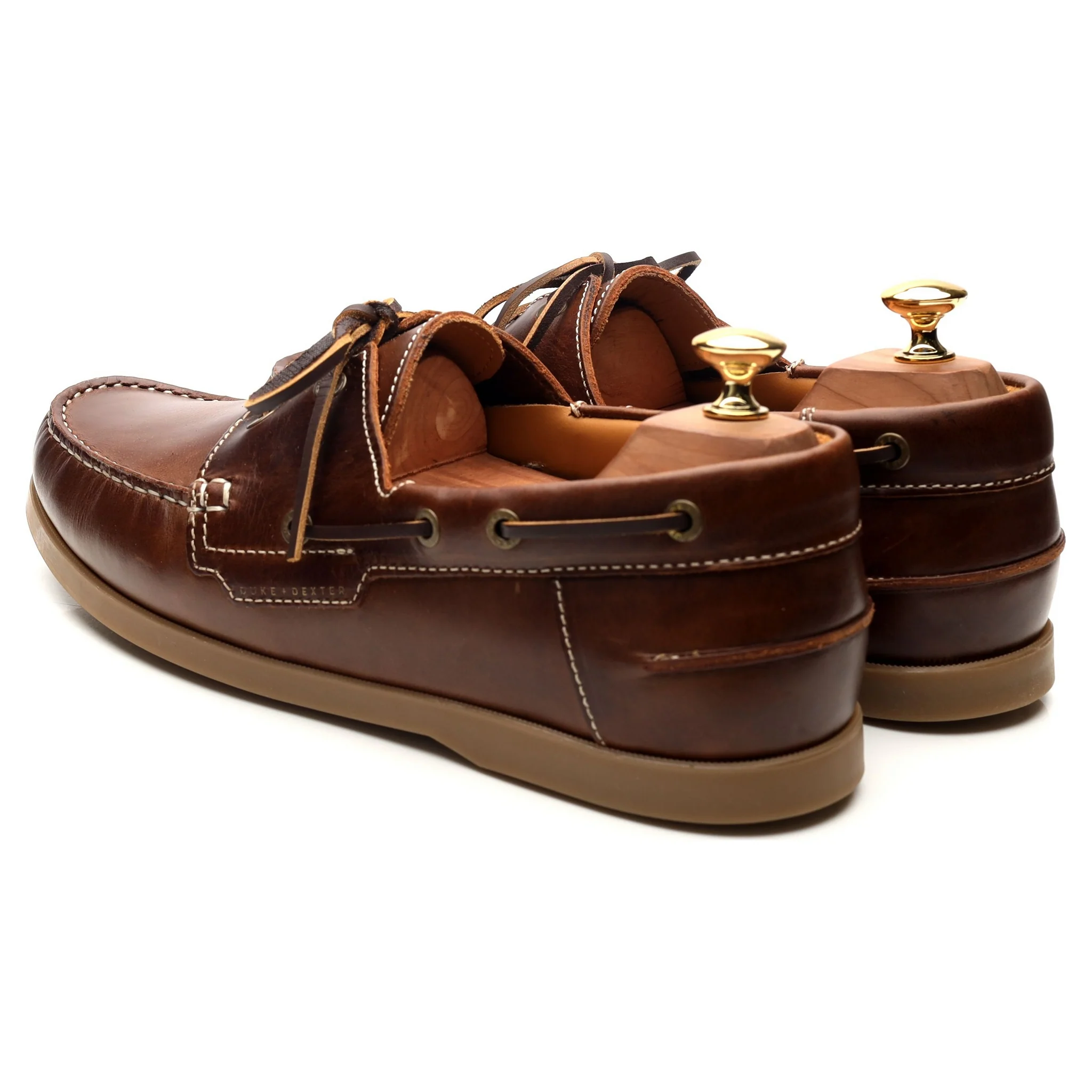 'Hardy' Brown Leather Boat Shoes UK 10 - Image 3